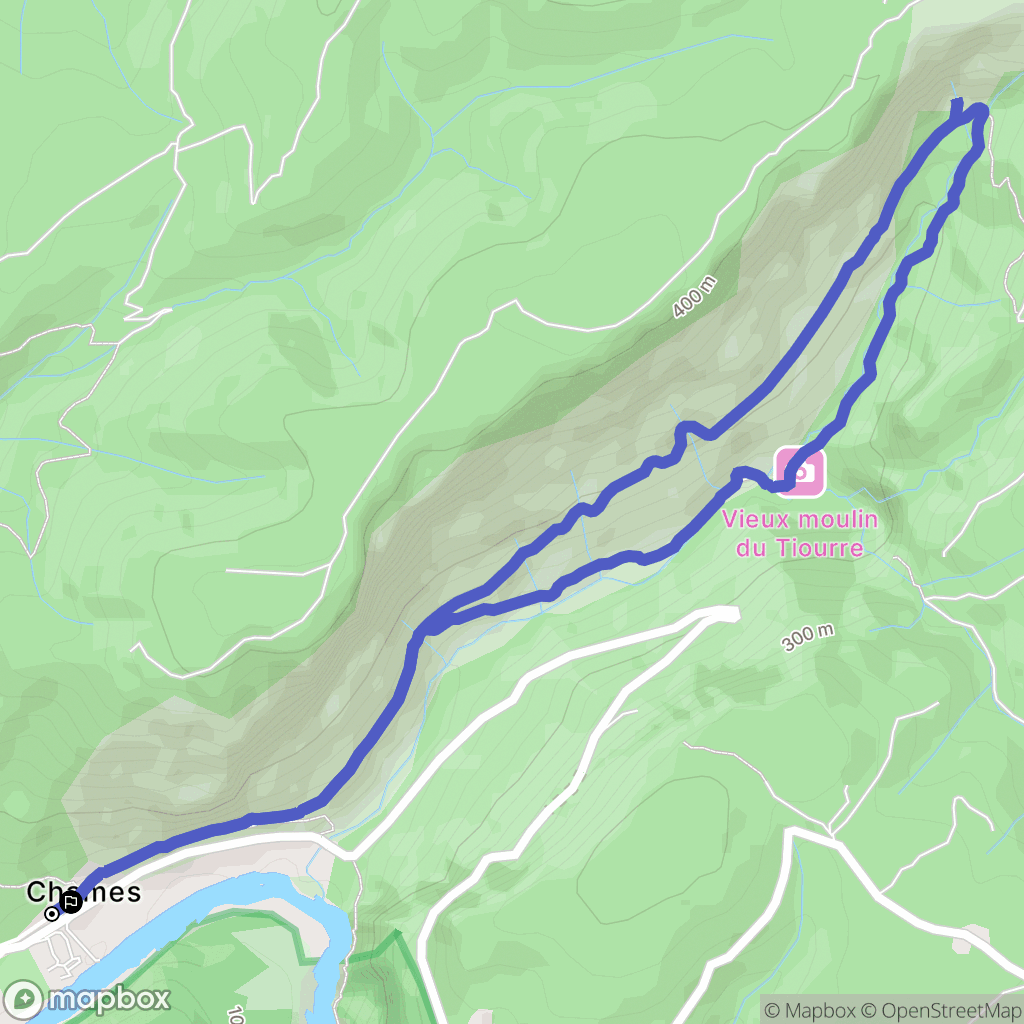 Vallon-Pont-d'Arc : carte du parcours de randonnée - France