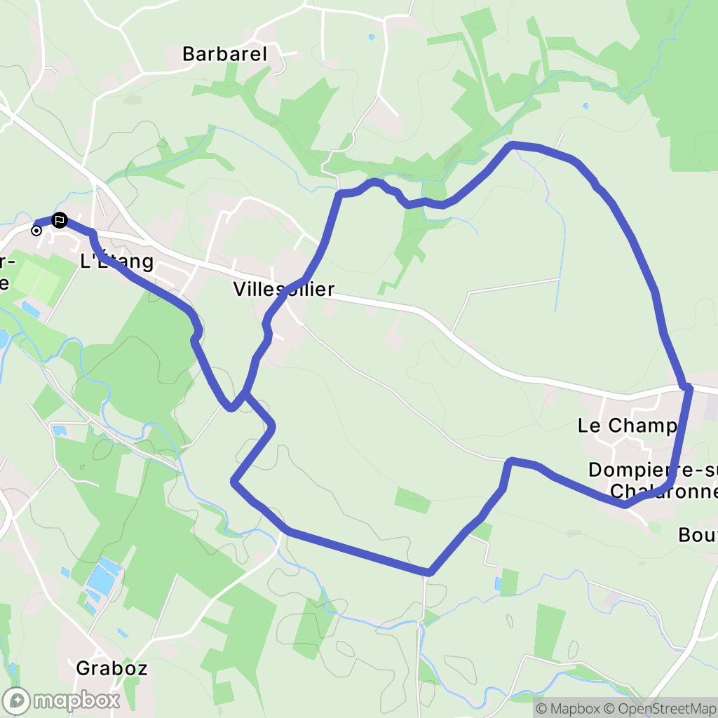 Saint-Étienne-sur-Chalaronne : carte du parcours de randonnée - France