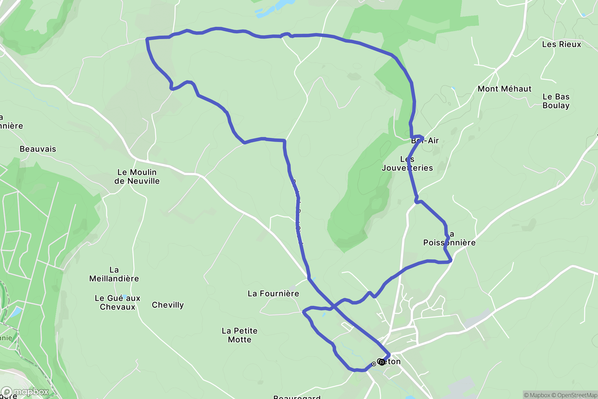 Ceton : carte du parcours de randonnée - France