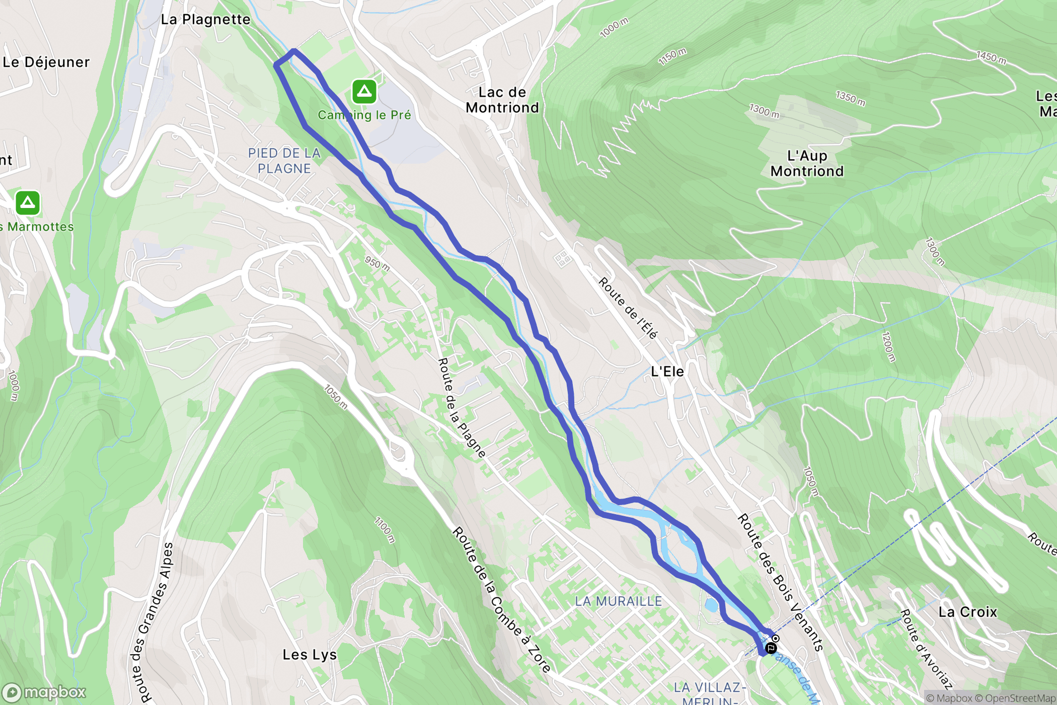 Morzine : carte du parcours de randonnée - France