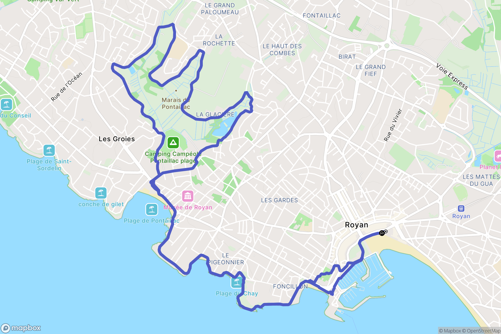Royan : carte du parcours de randonnée - France