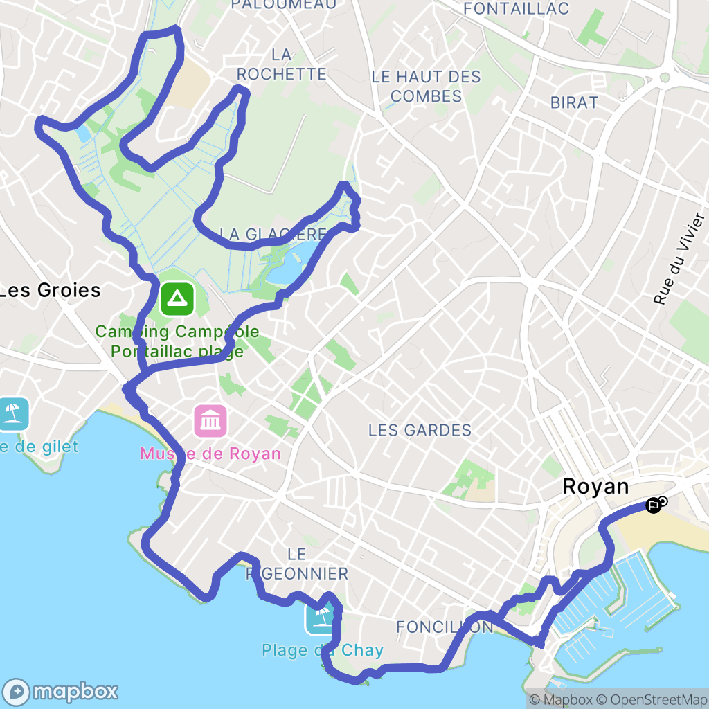 Royan : carte du parcours de randonnée - France
