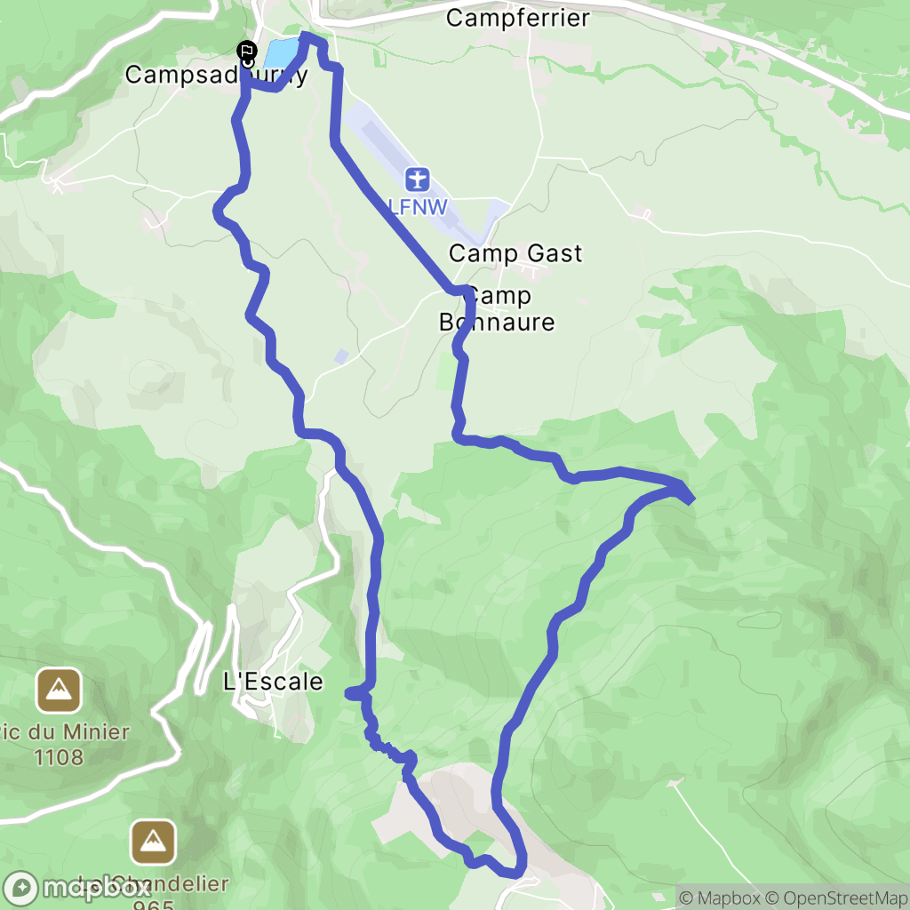 Puivert : carte du parcours de randonnée - France