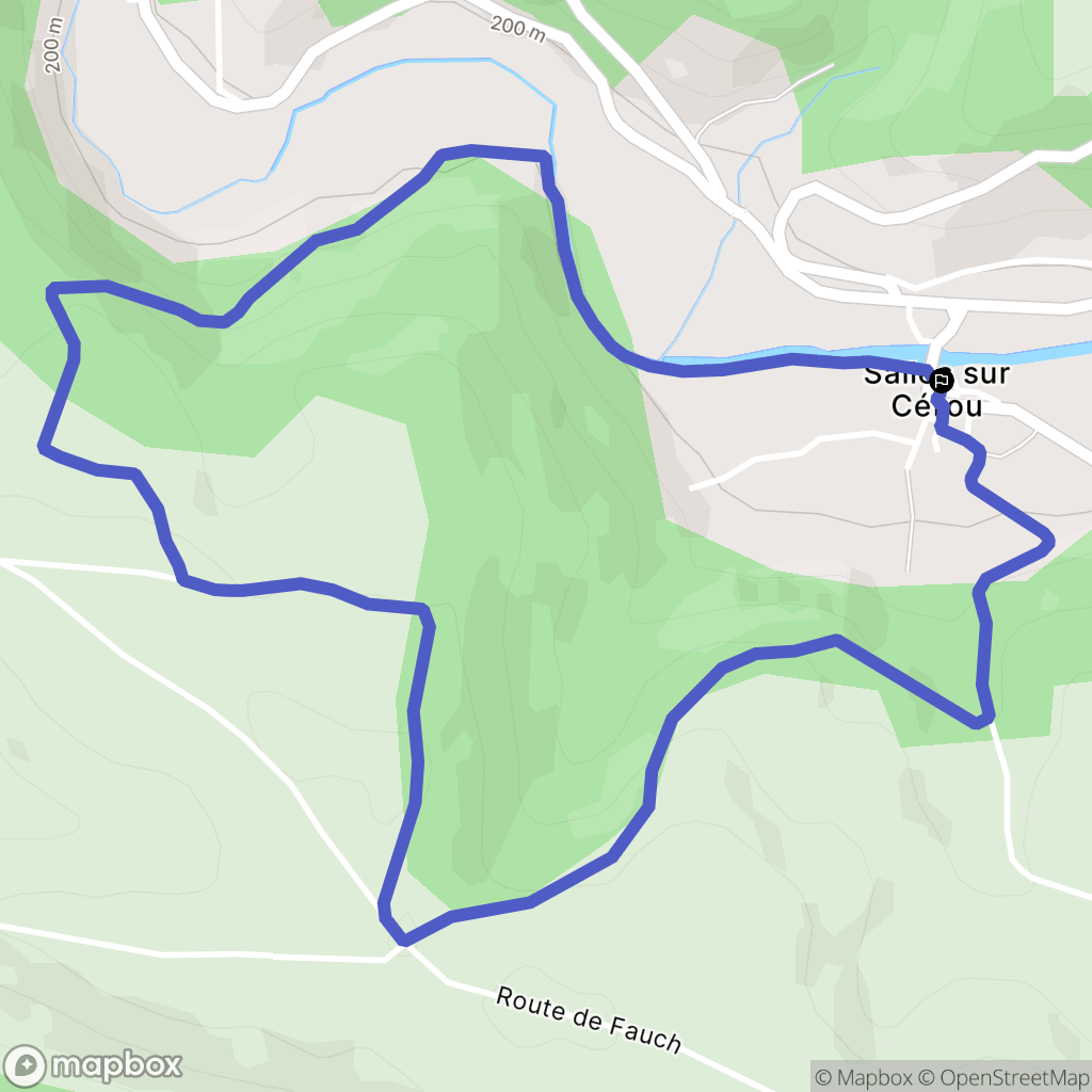 Salles : carte du parcours de randonnée - France