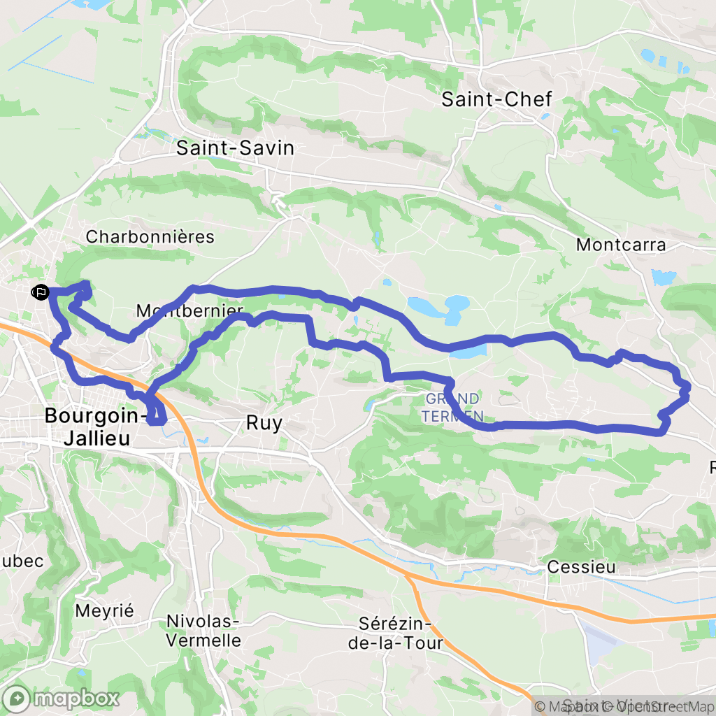 Bourgoin Jallieu : carte du parcours de randonnée - France