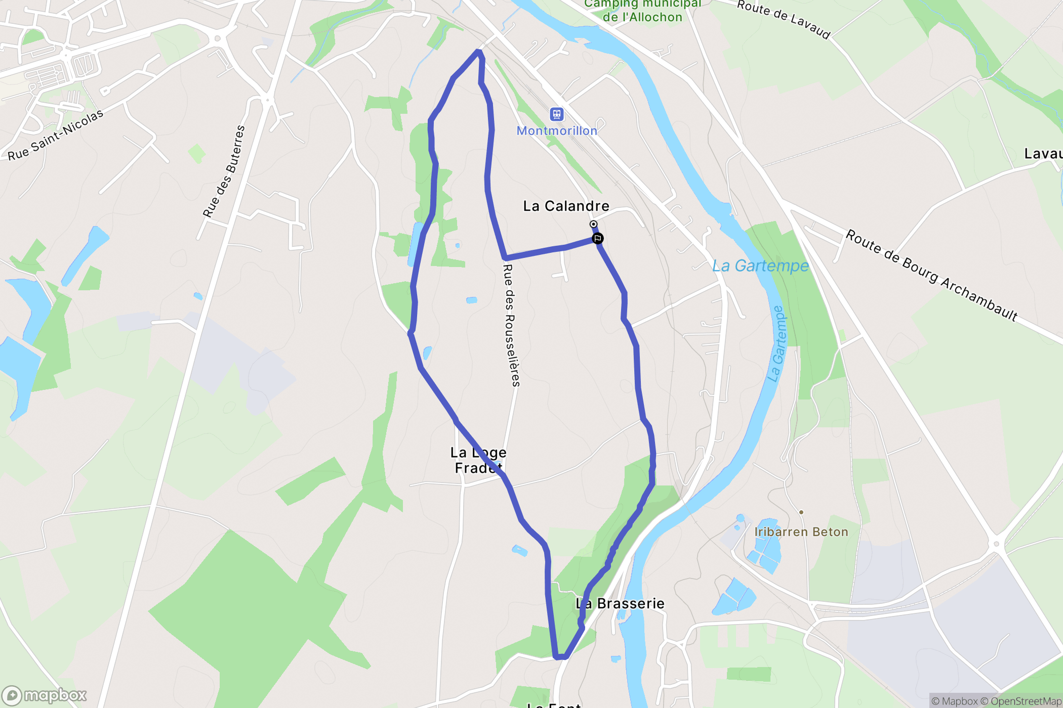 Saulgé : carte du parcours de randonnée - France