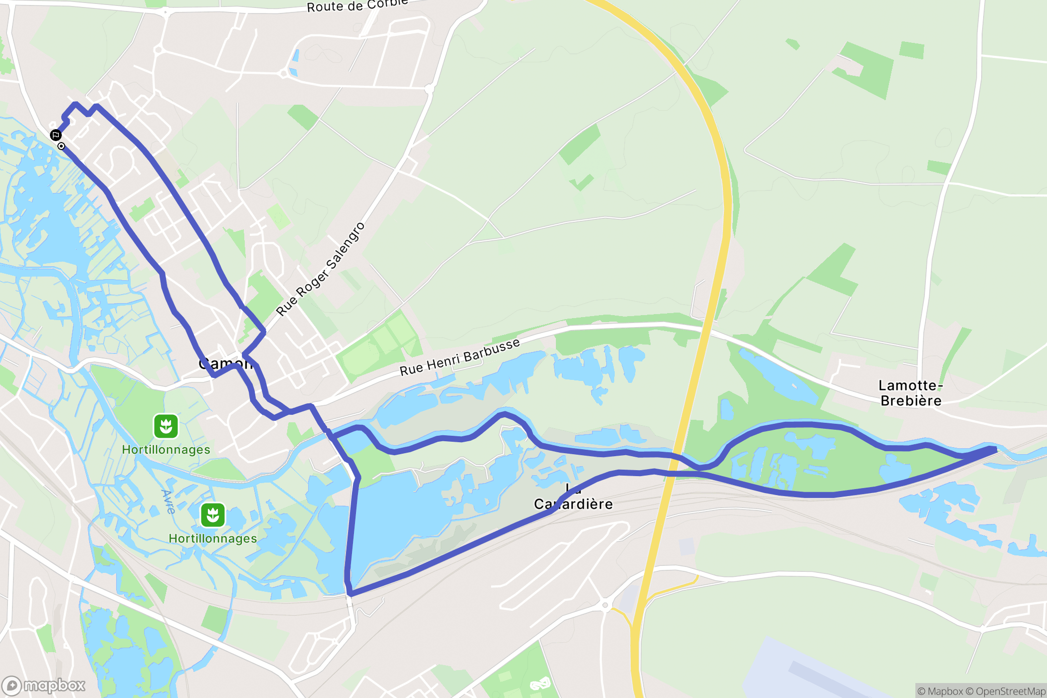 Camon : carte du parcours de randonnée - France