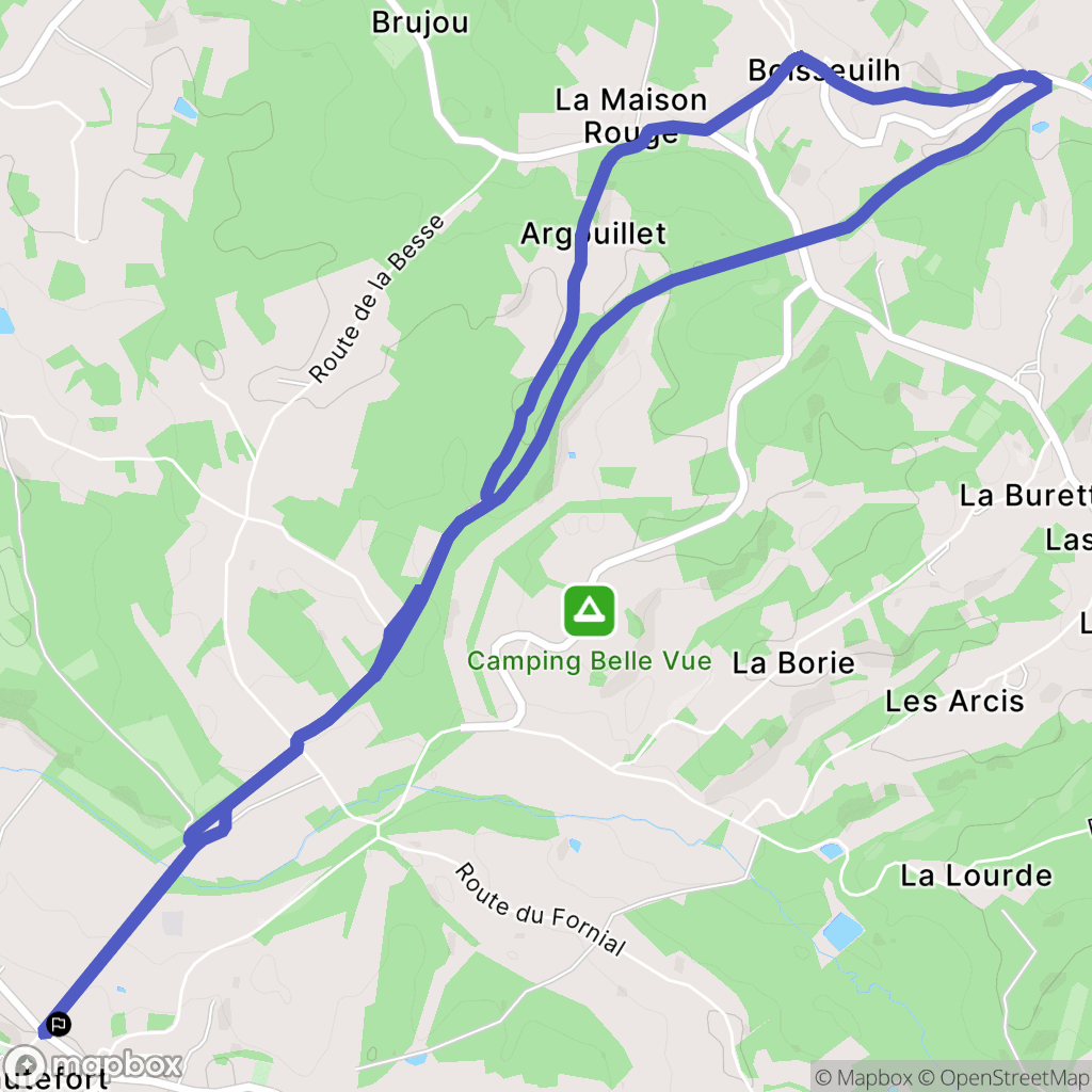 Hautefort : carte du parcours de randonnée - France