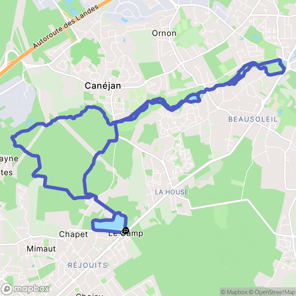 Canéjan : carte du parcours de randonnée - France