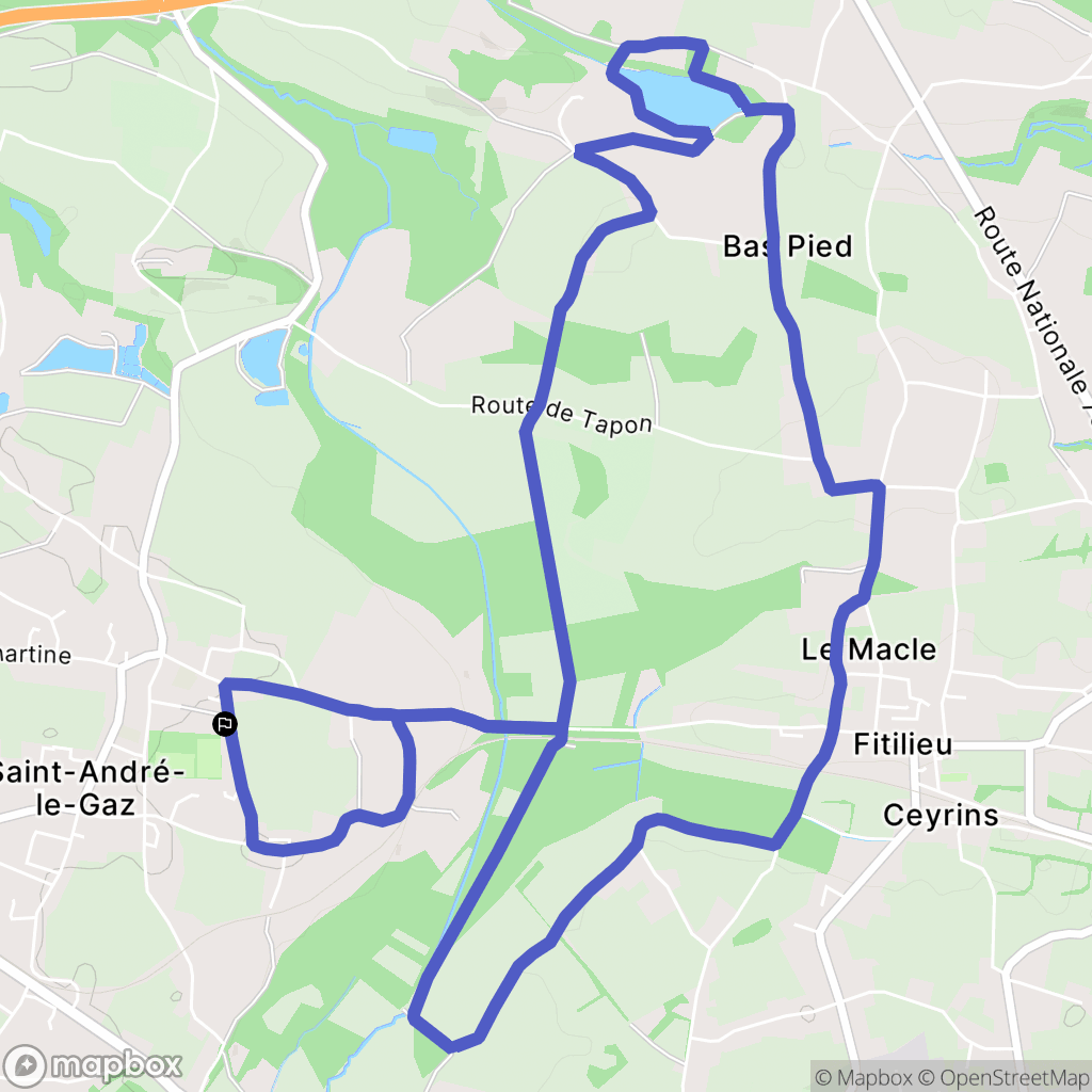 Saint-André-le-Gaz : carte du parcours de randonnée - France