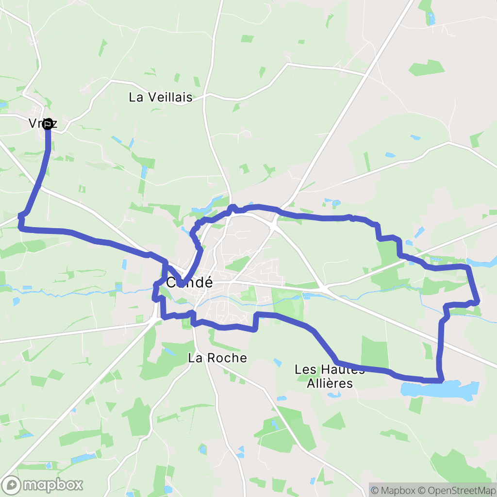 Vallons-de-L'Erdre : carte du parcours de randonnée - France
