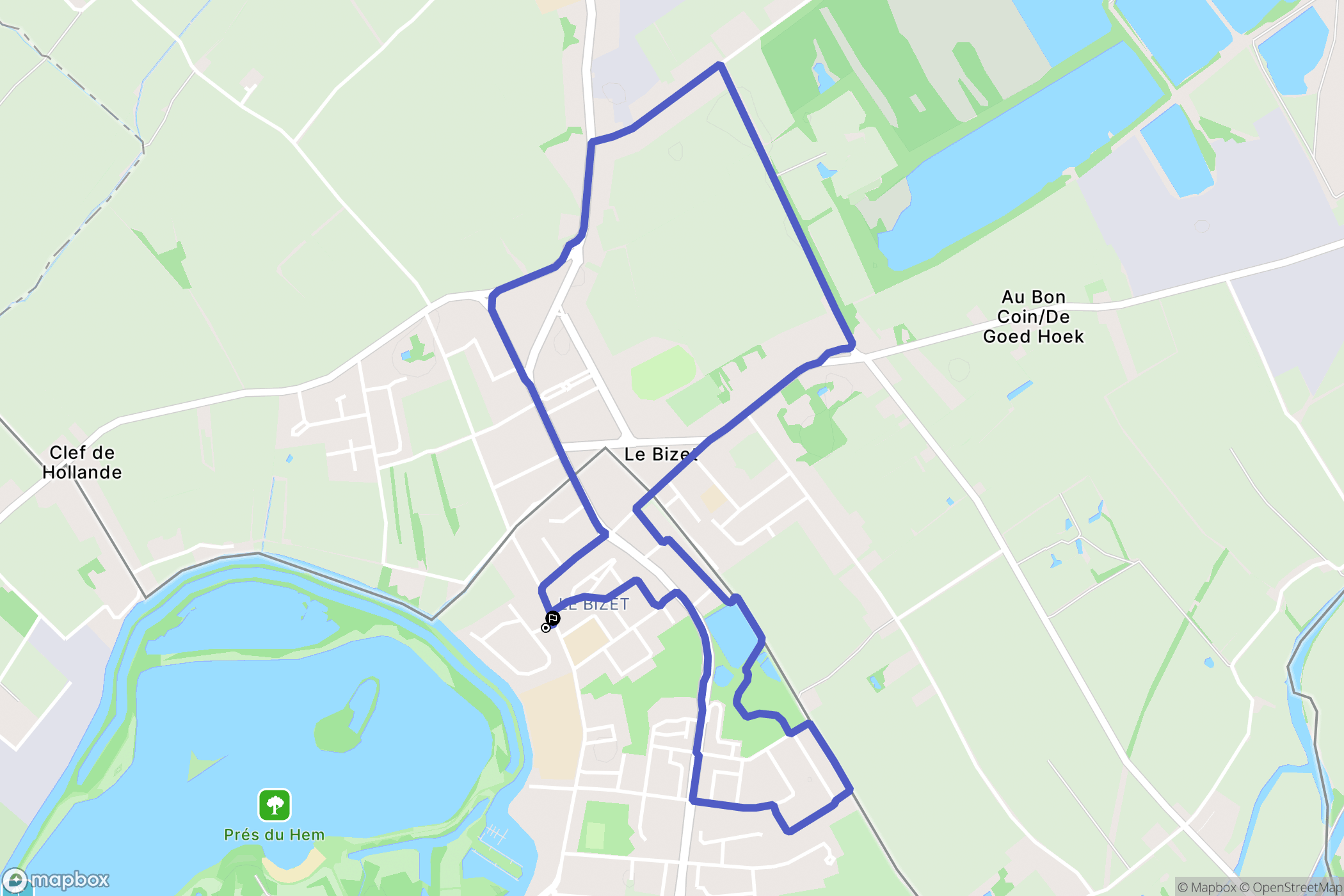 Armentières : carte du parcours de randonnée - France