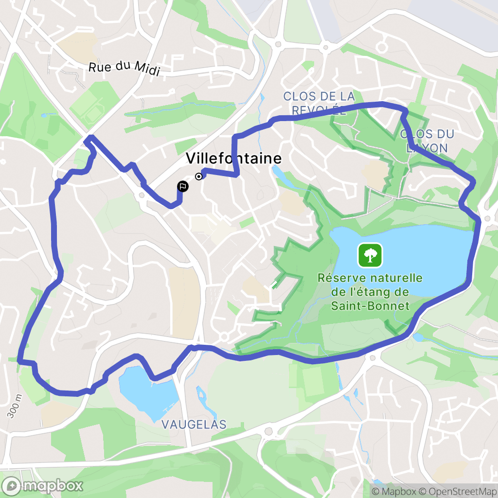 Villefontaine : carte du parcours de randonnée - France