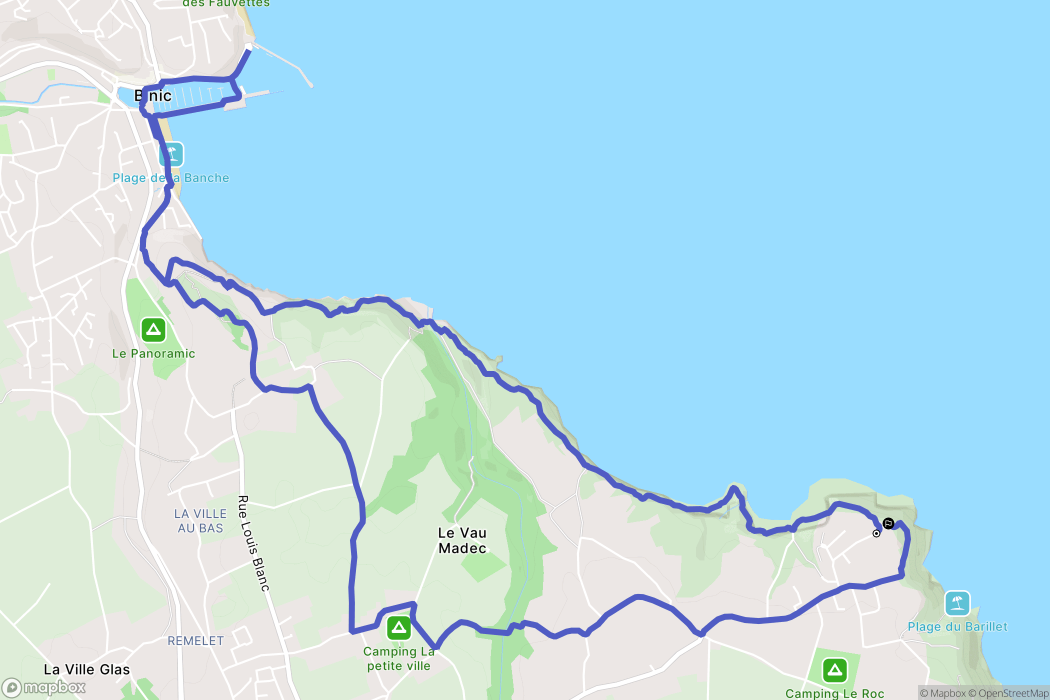 Pordic : carte du parcours de randonnée - France