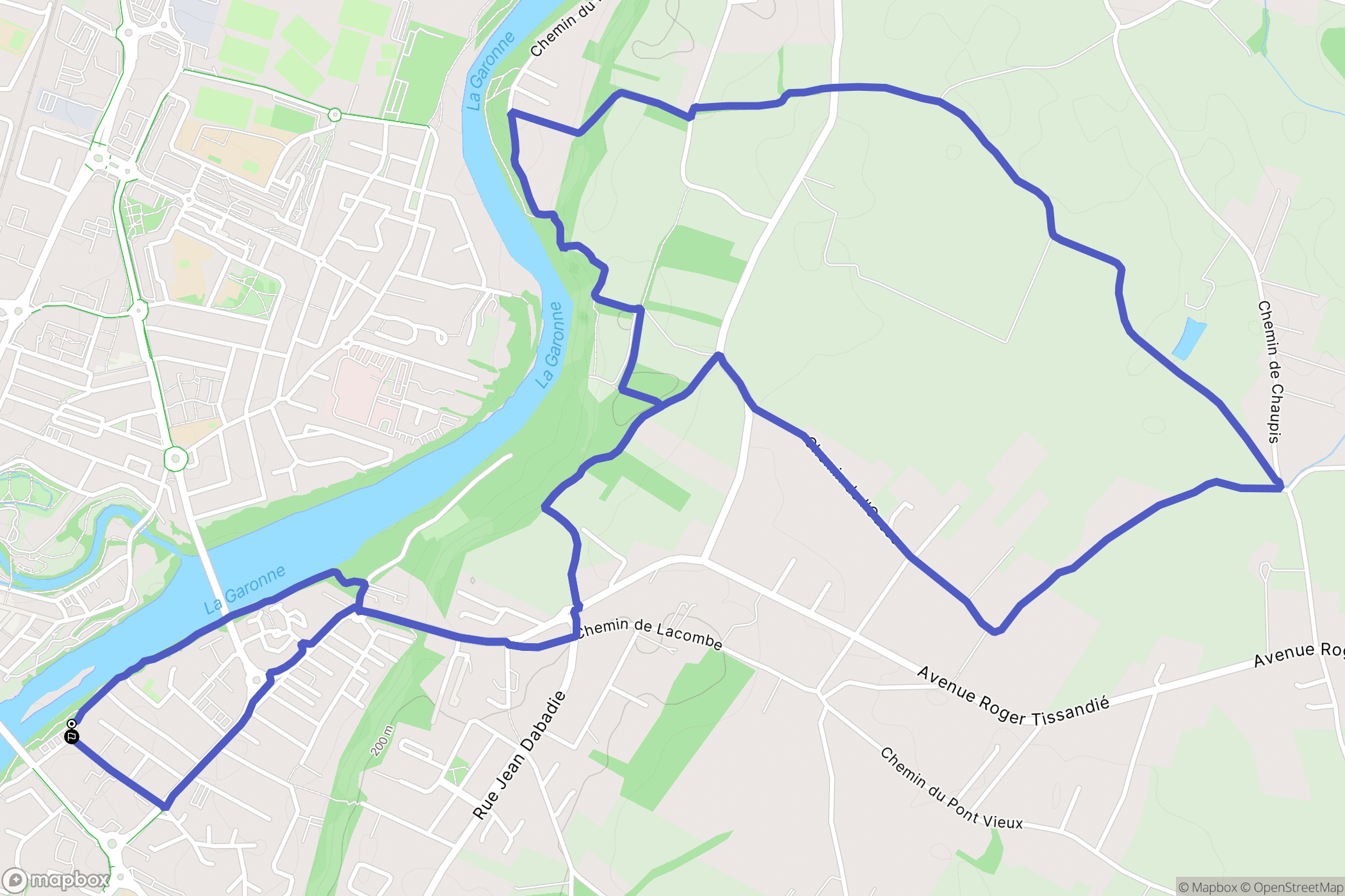 Saubens : carte du parcours de randonnée - France