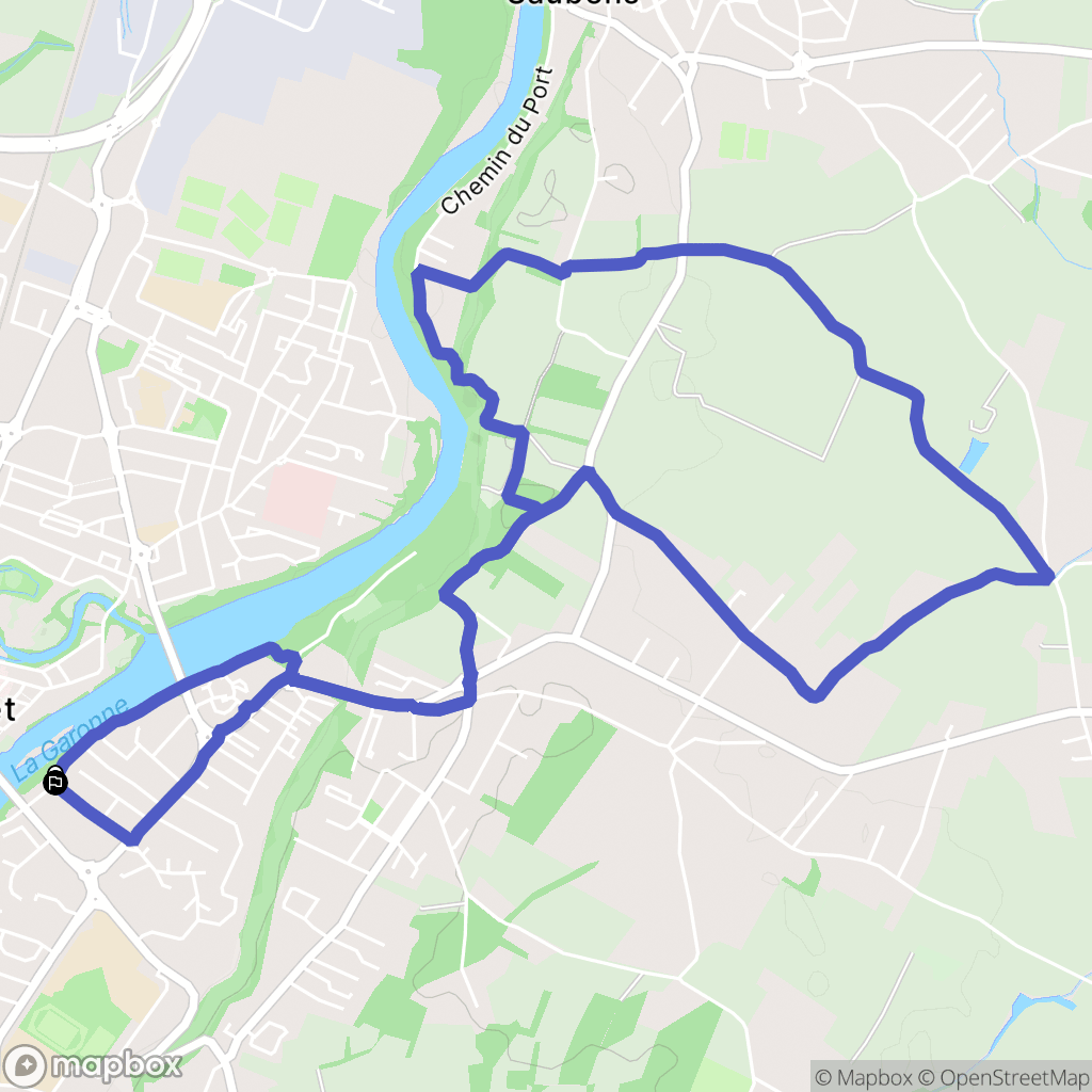 Saubens : carte du parcours de randonnée - France