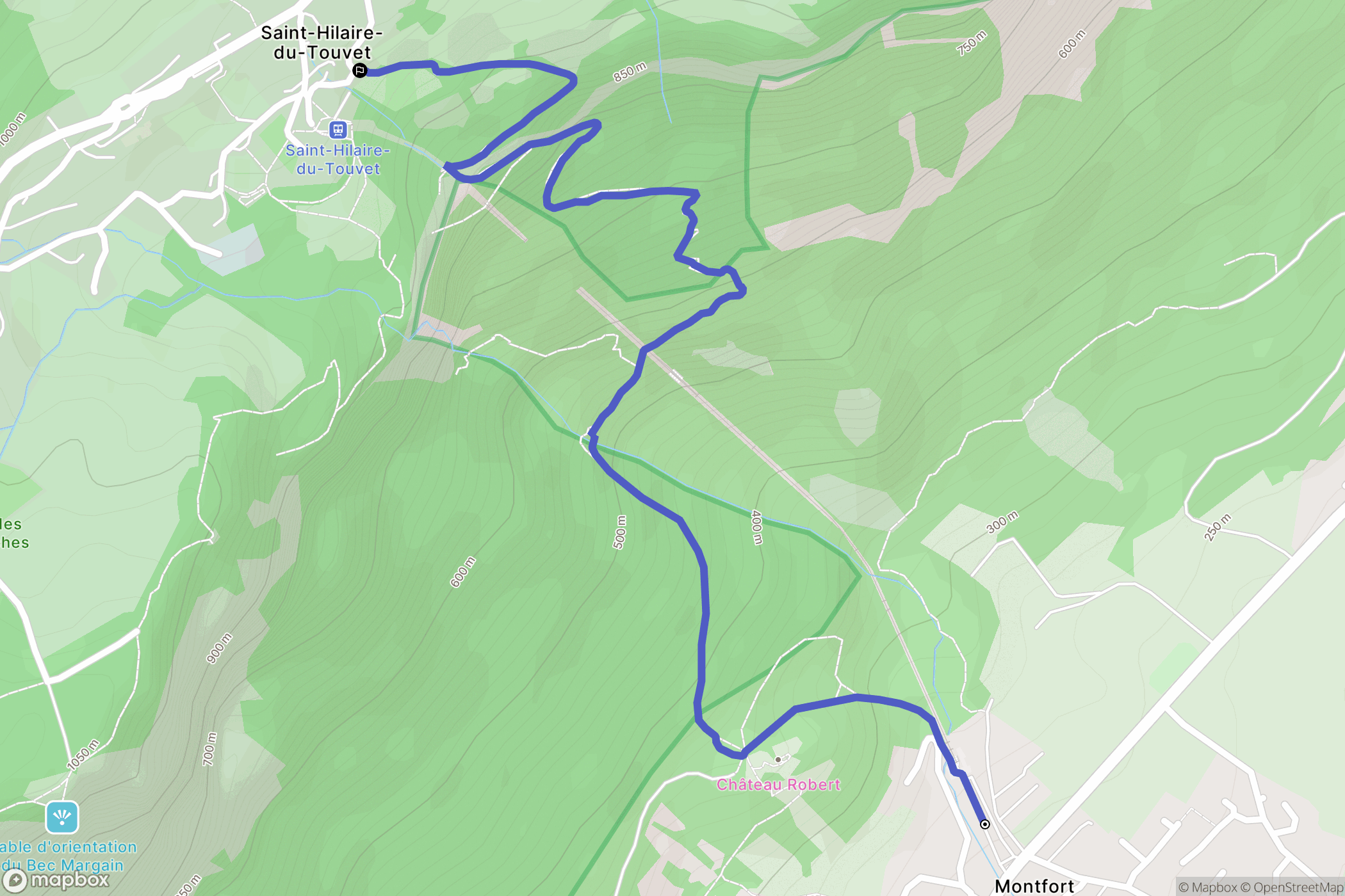 Lumbin : carte du parcours de randonnée - France
