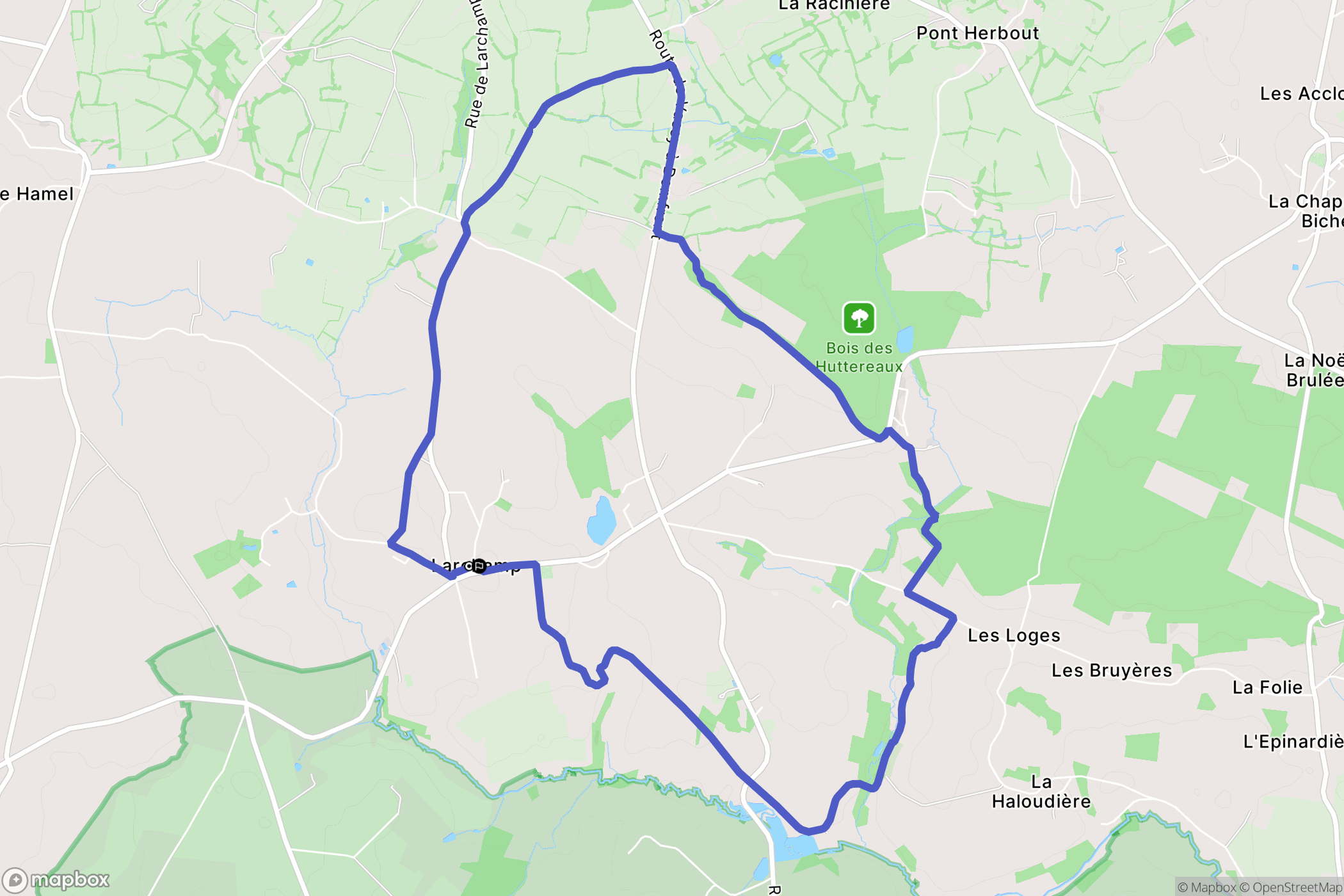 Tinchebray-Bocage : carte du parcours de randonnée - France