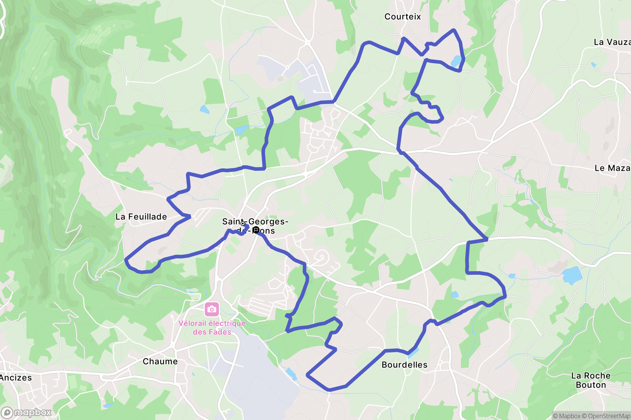 Saint-Georges-de-Mons : carte du parcours de randonnée - France