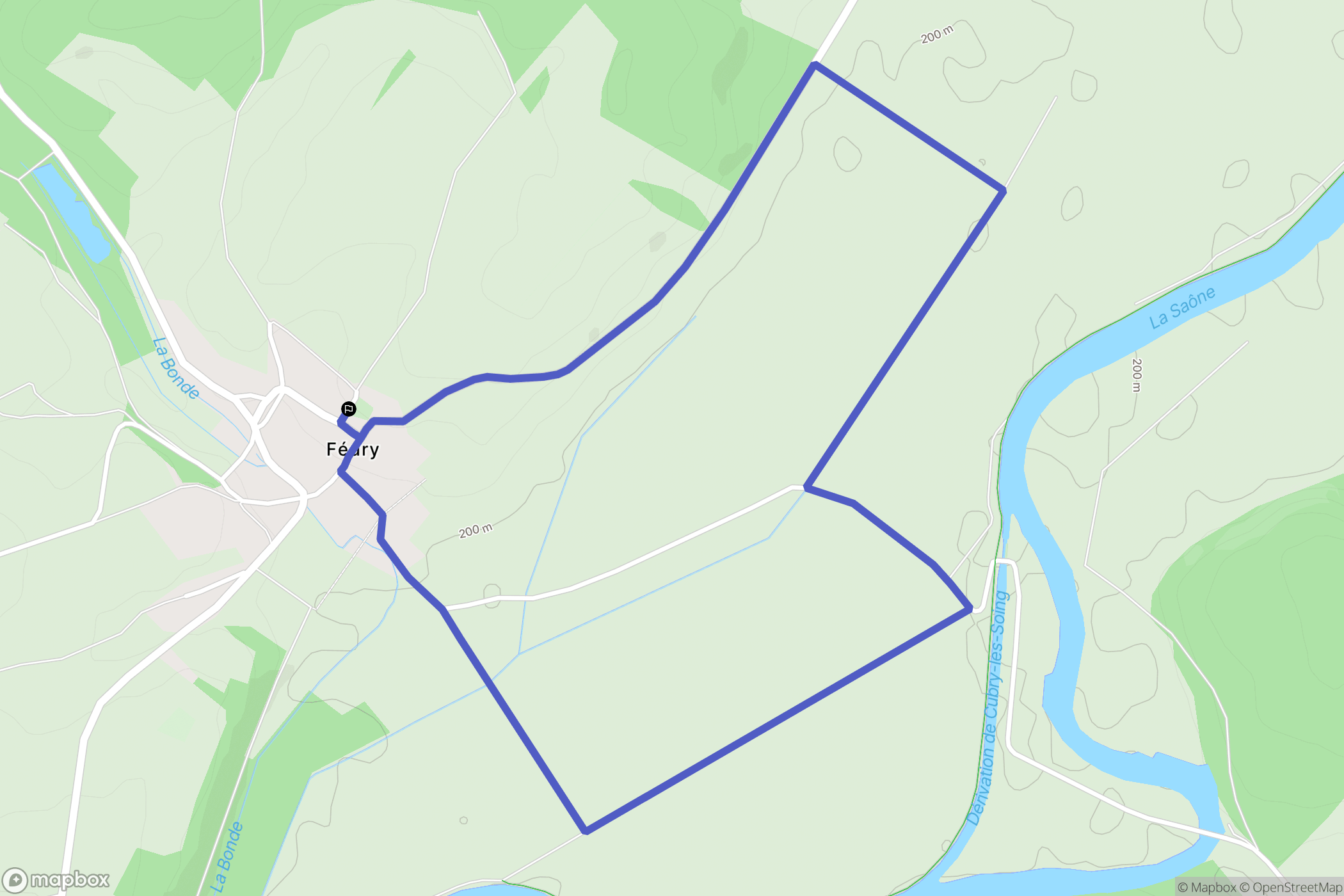 Fédry : carte du parcours de randonnée - France