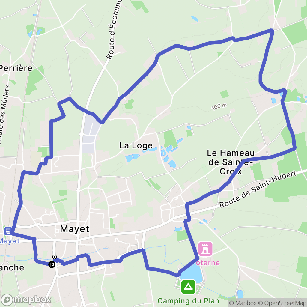Mayet : carte du parcours de randonnée - France