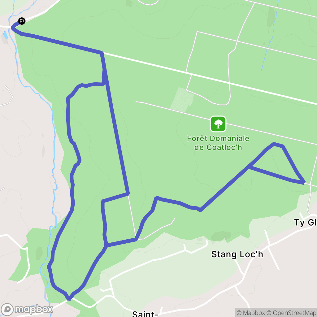 Scaër : carte du parcours de randonnée - France