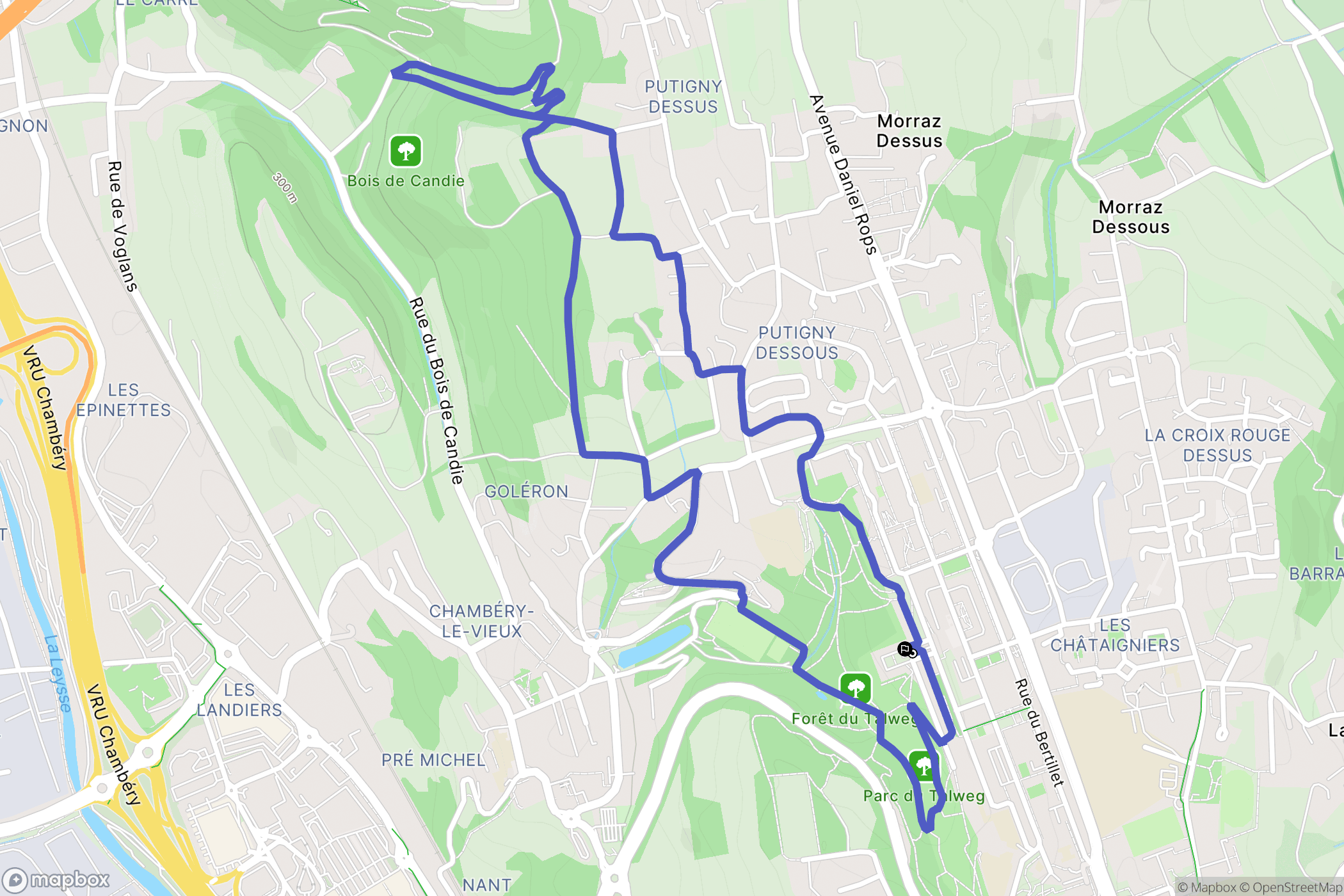Chambery le Haut : carte du parcours de randonnée - France