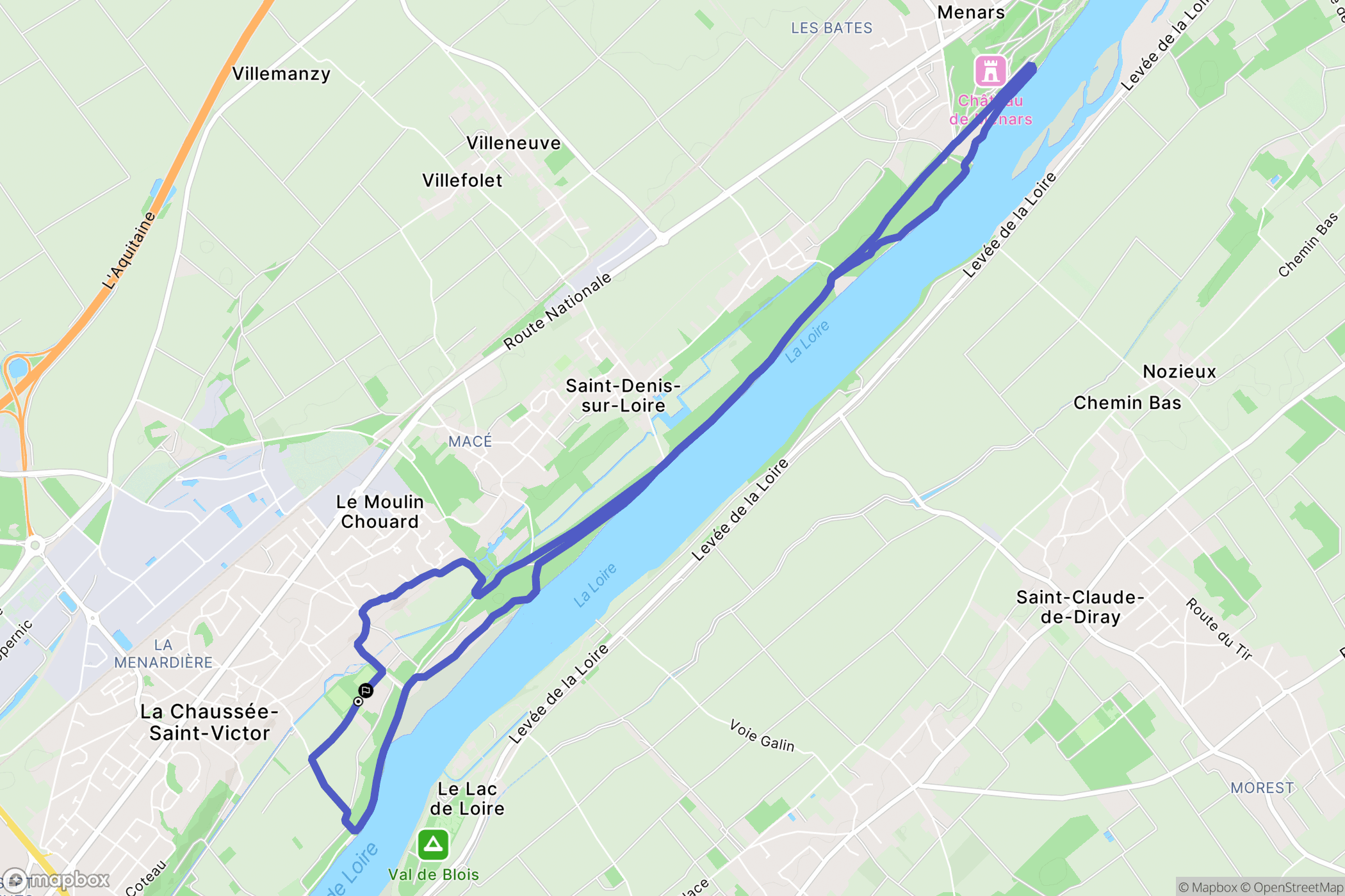 La Chaussée-Saint-Victor : carte du parcours de randonnée - France