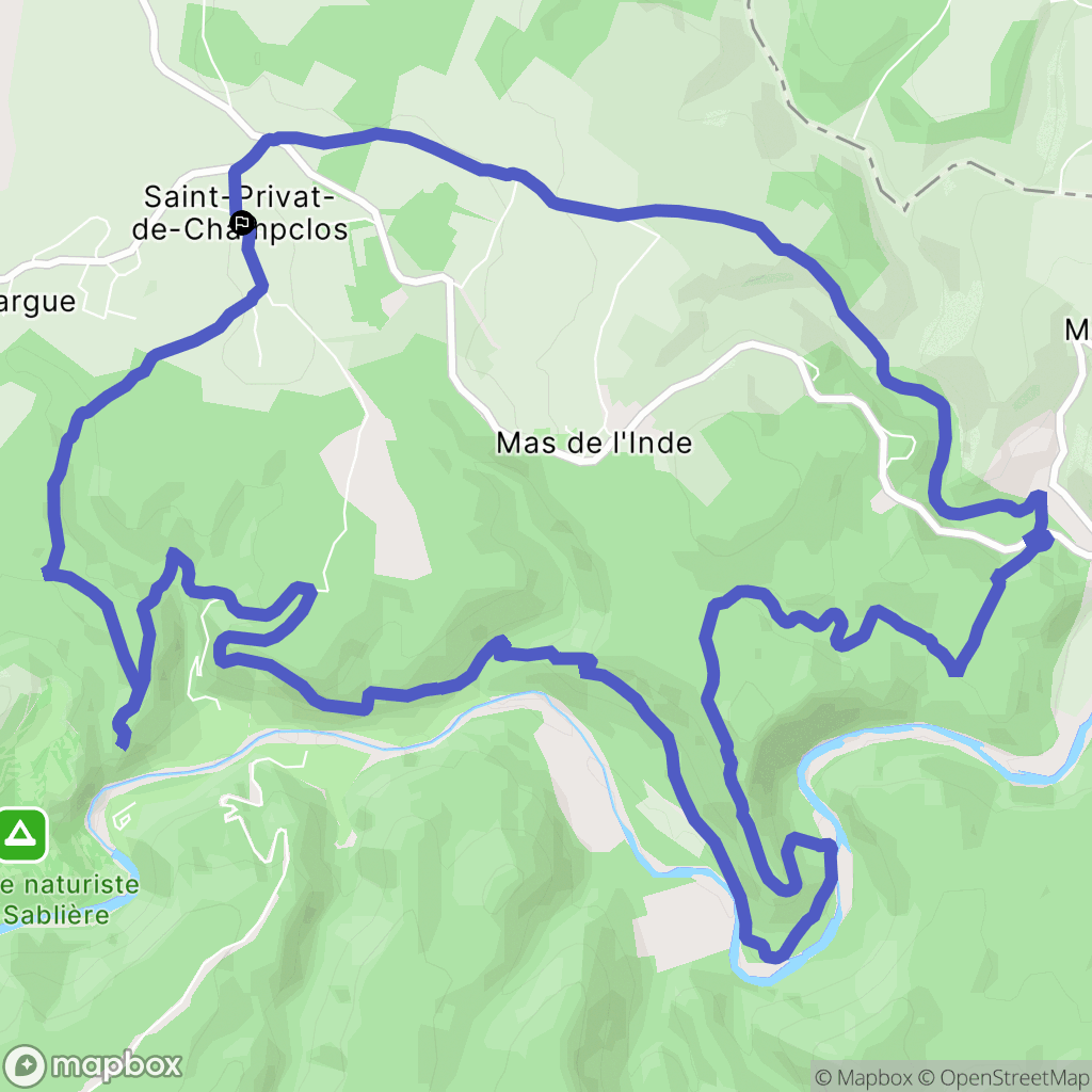 Barjac : carte du parcours de randonnée - France