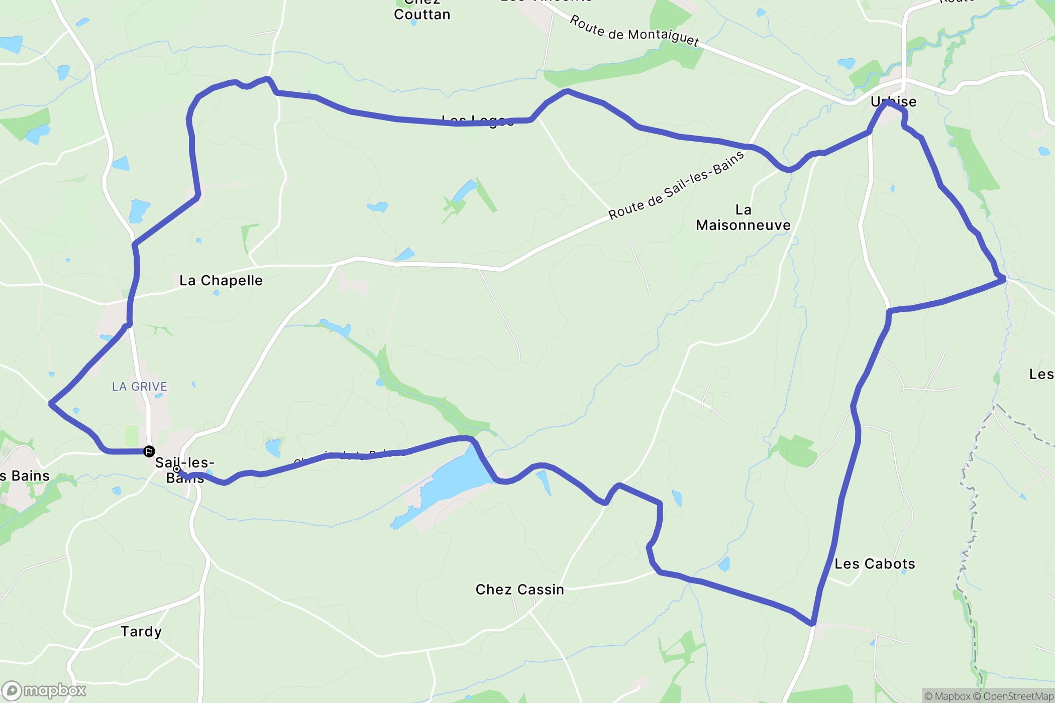 Sail-les-Bains : carte du parcours de randonnée - France