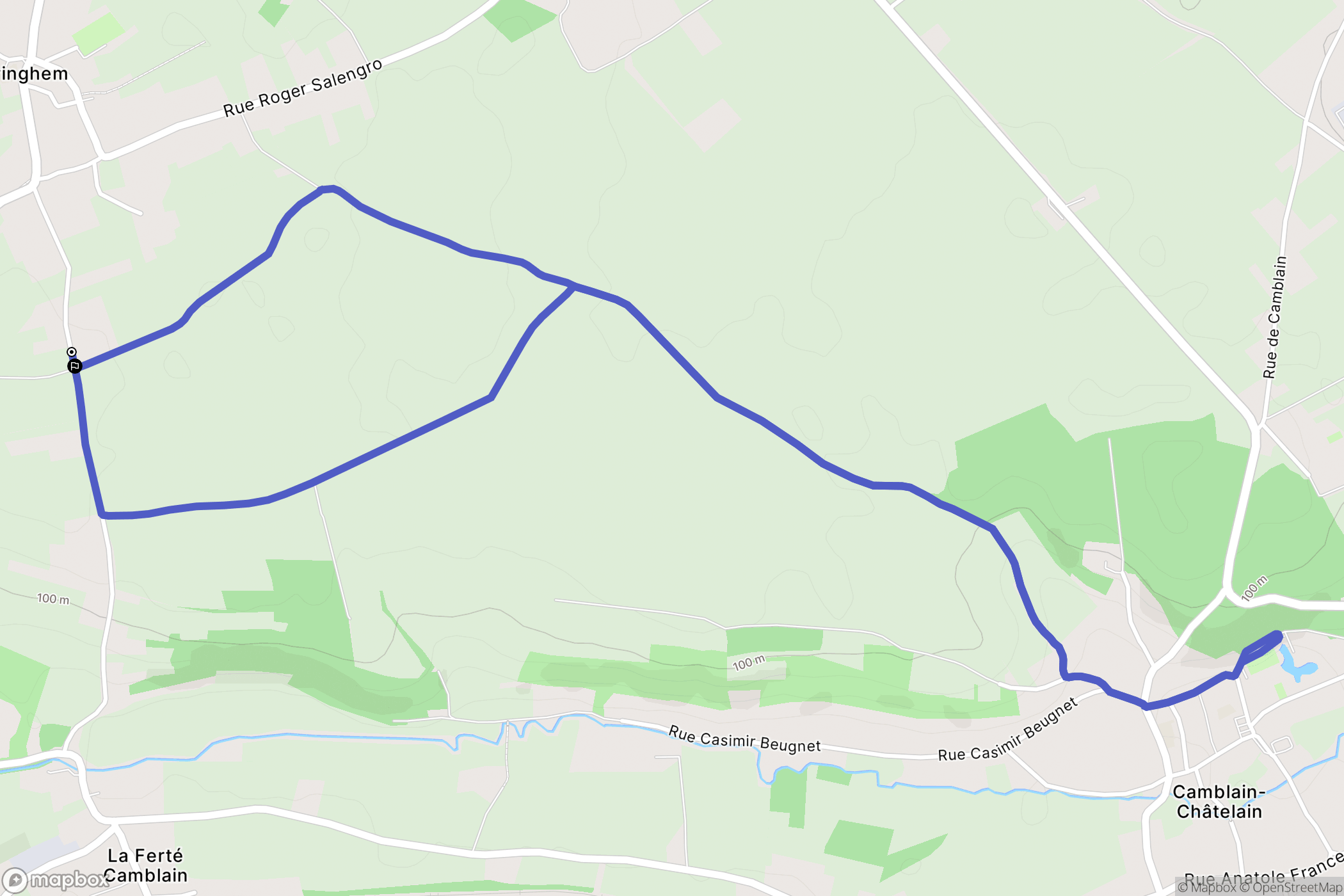 Floringhem : carte du parcours de randonnée - France