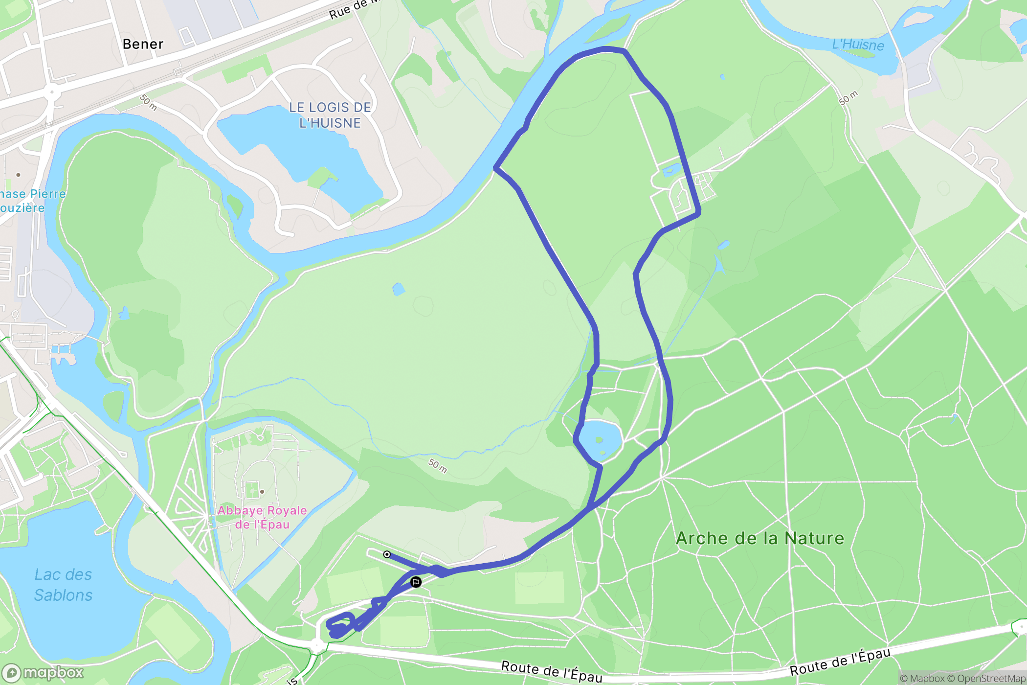 Le Mans : carte du parcours de randonnée - France