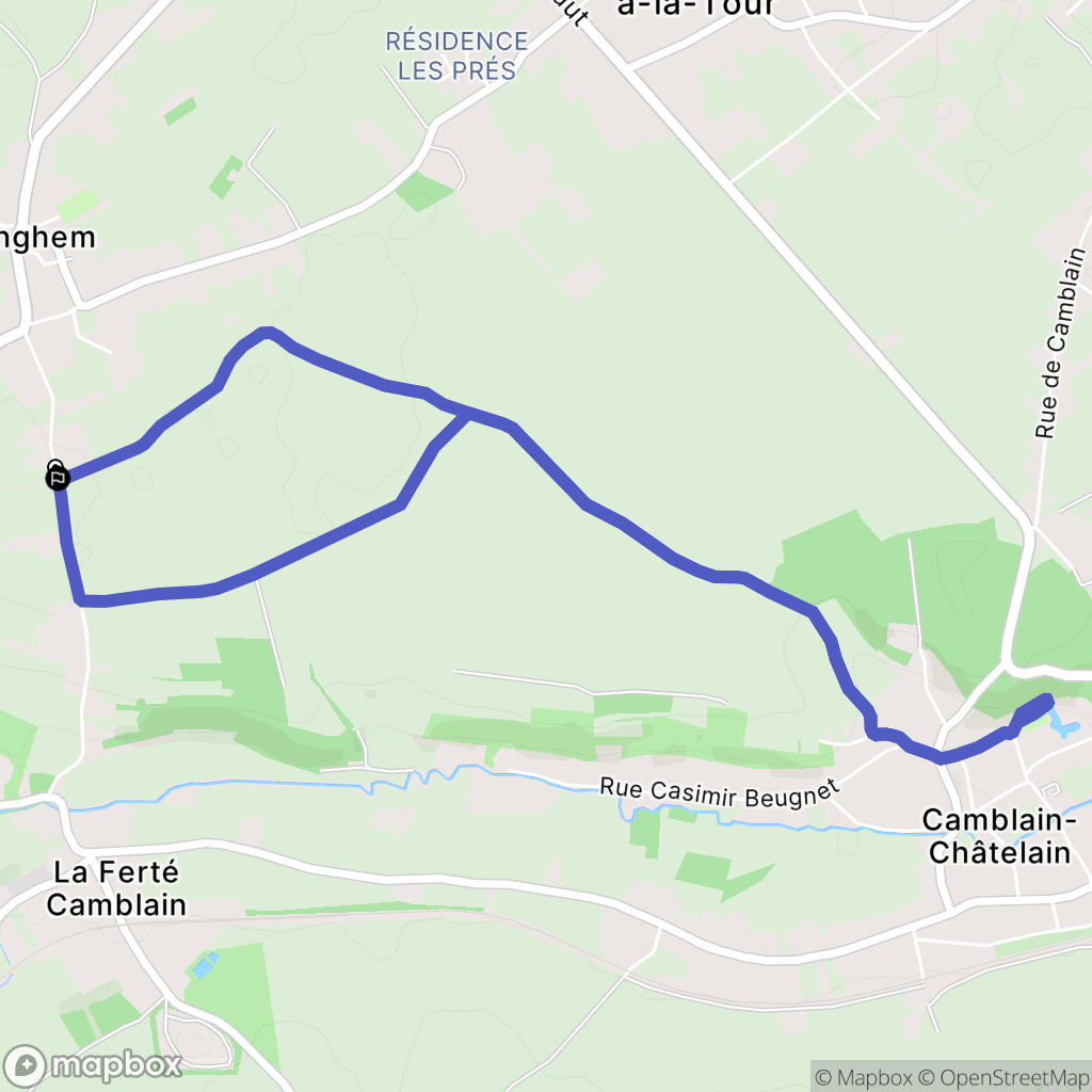 Floringhem : carte du parcours de randonnée - France