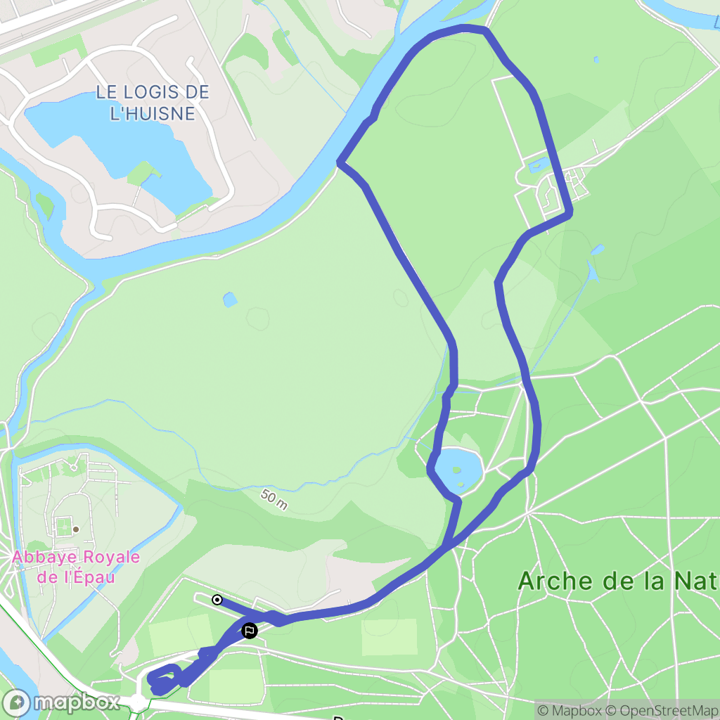 Le Mans : carte du parcours de randonnée - France