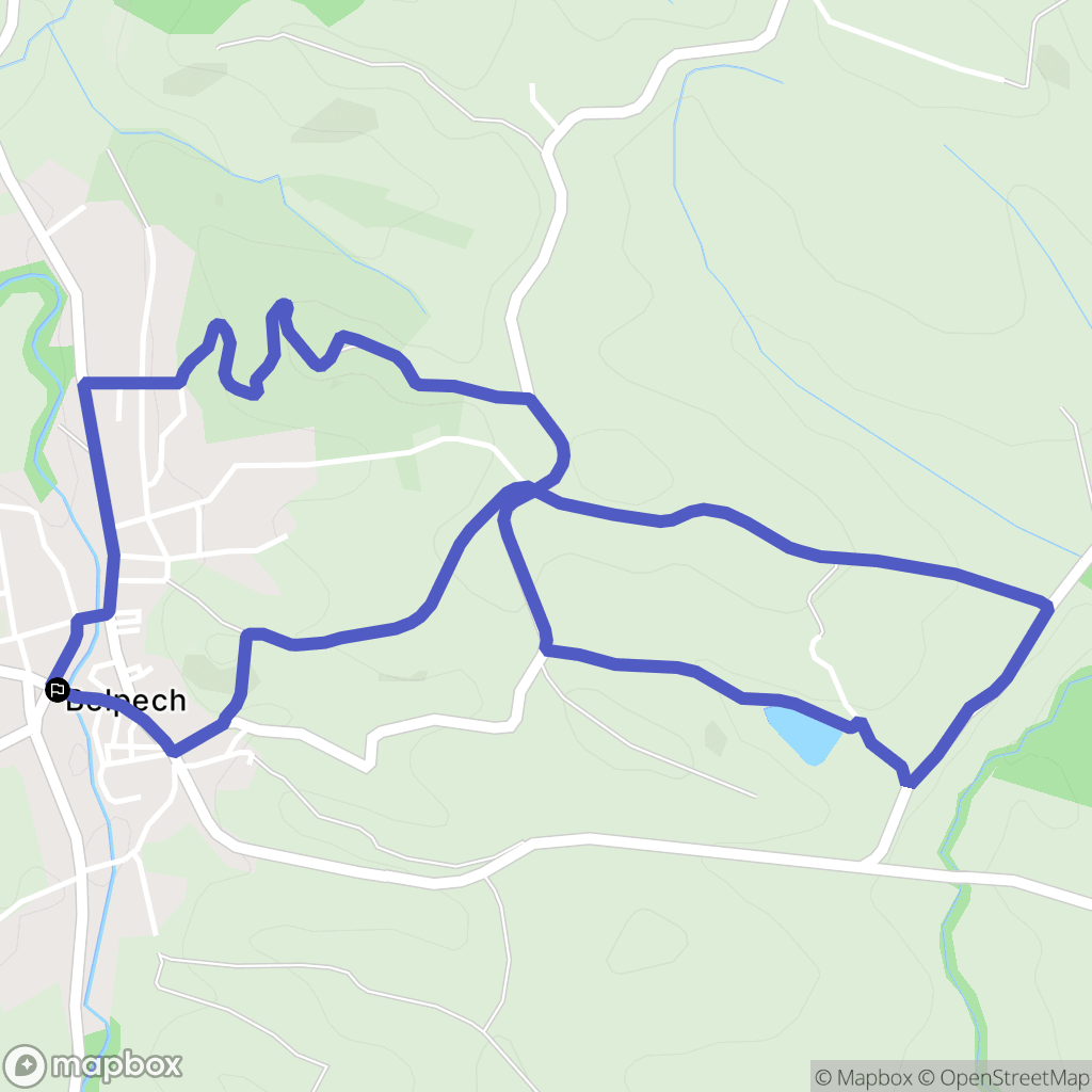 Belpech : carte du parcours de randonnée - France