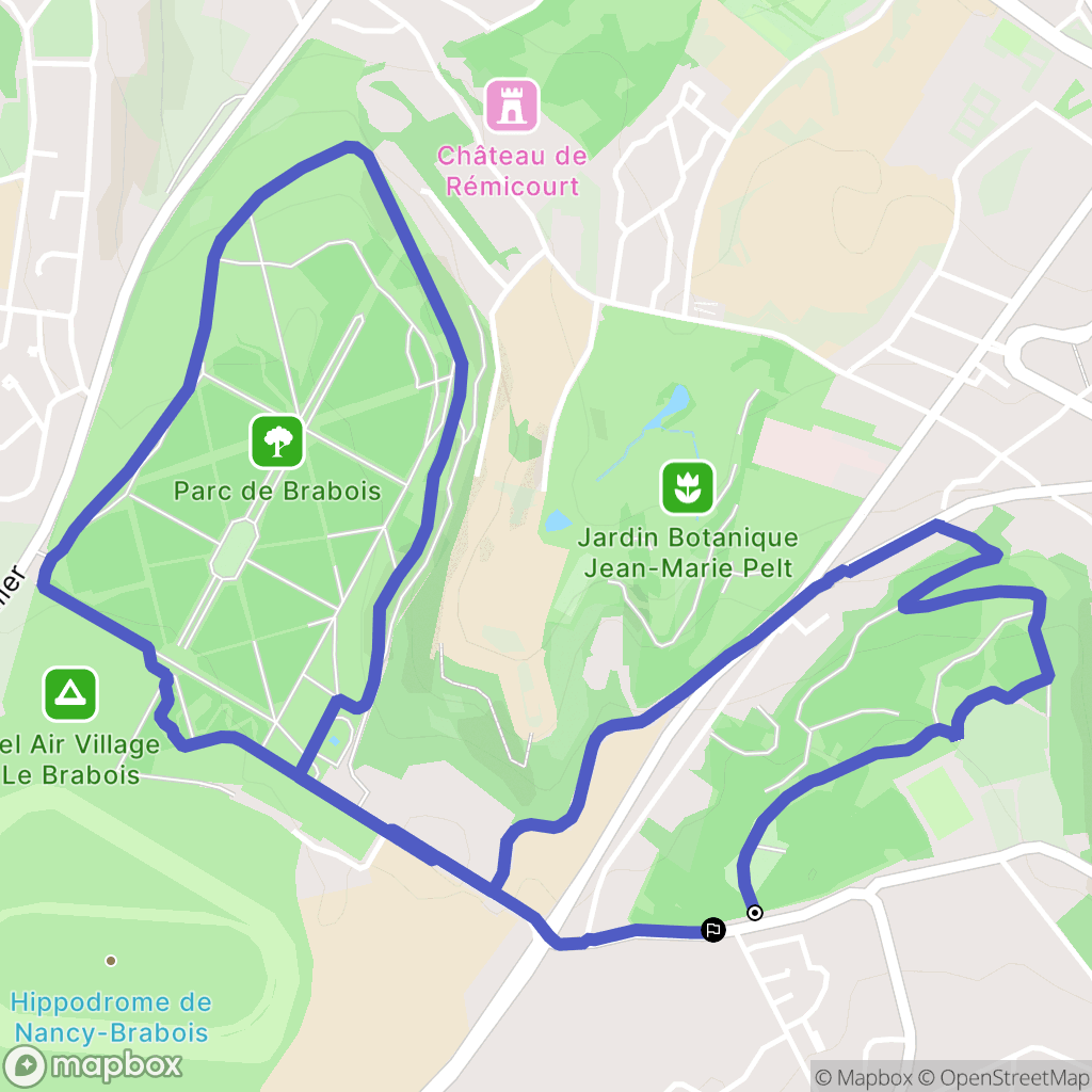 Vandœuvre-lès-Nancy : carte du parcours de randonnée - France