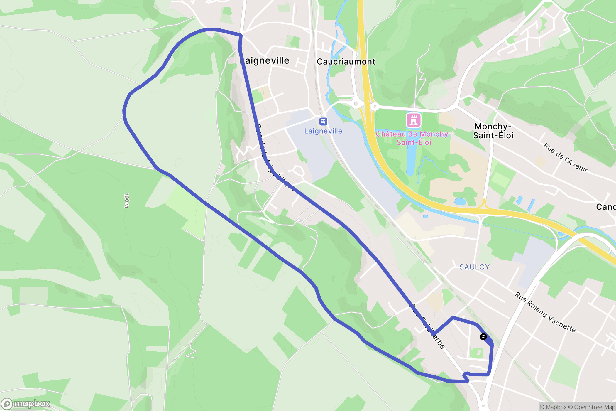 Nogent-sur-Oise : carte du parcours de randonnée - France