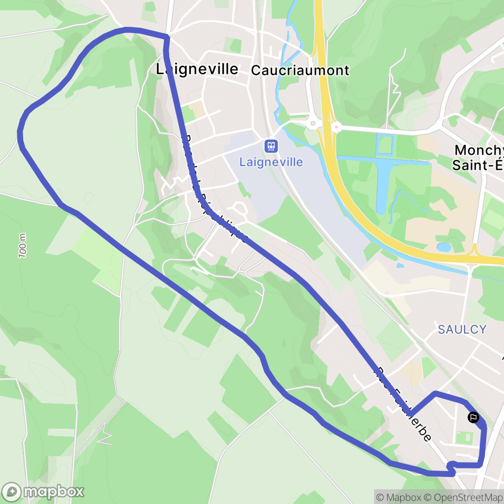Nogent-sur-Oise : carte du parcours de randonnée - France