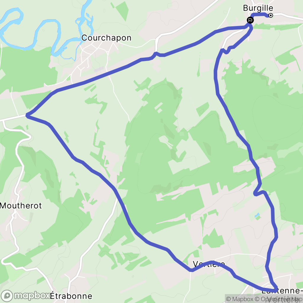 Burgille : carte du parcours de randonnée - France