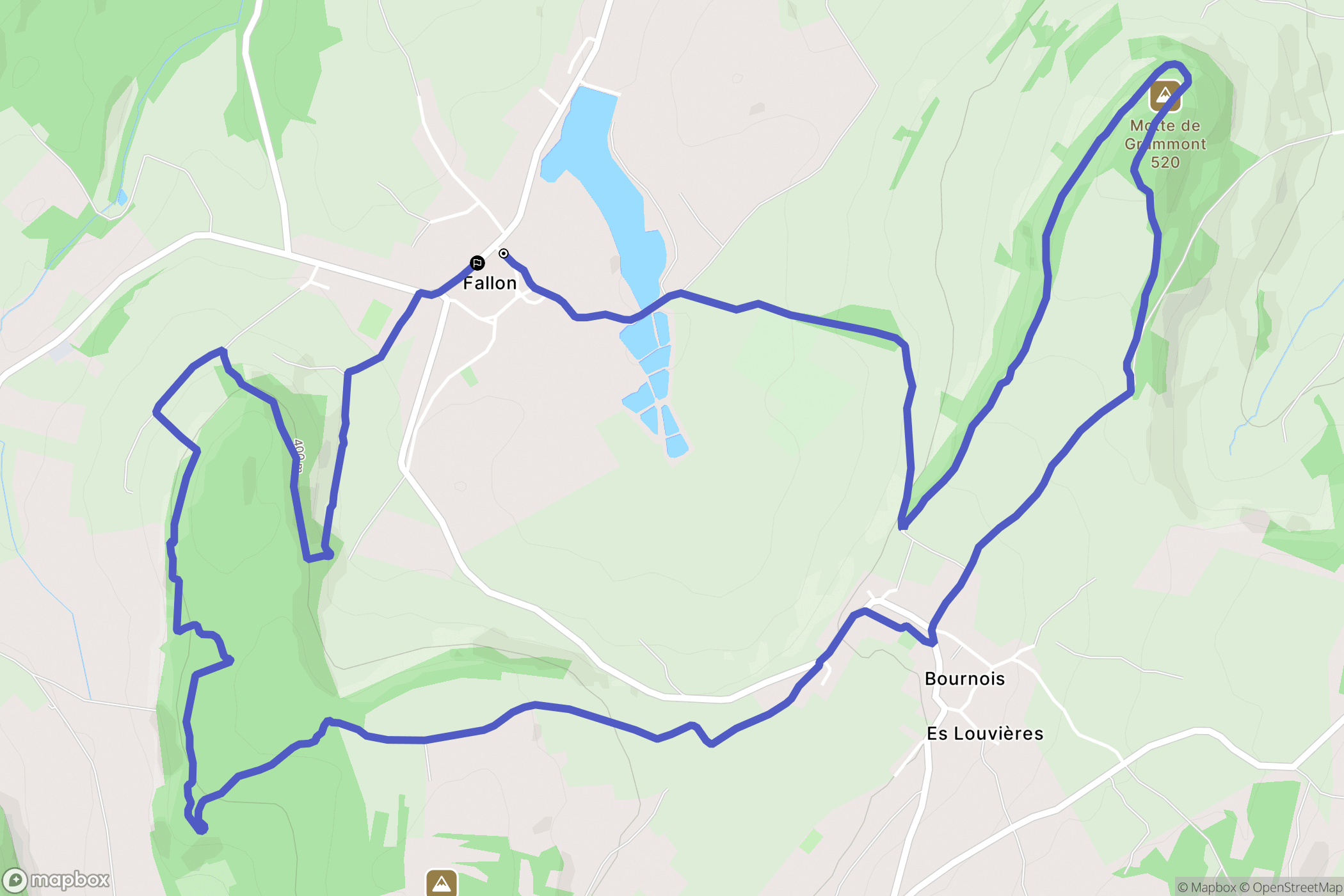 Fallon : carte du parcours de randonnée - France
