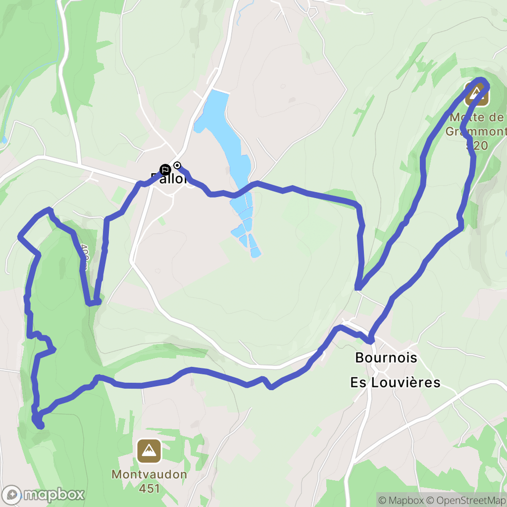 Fallon : carte du parcours de randonnée - France
