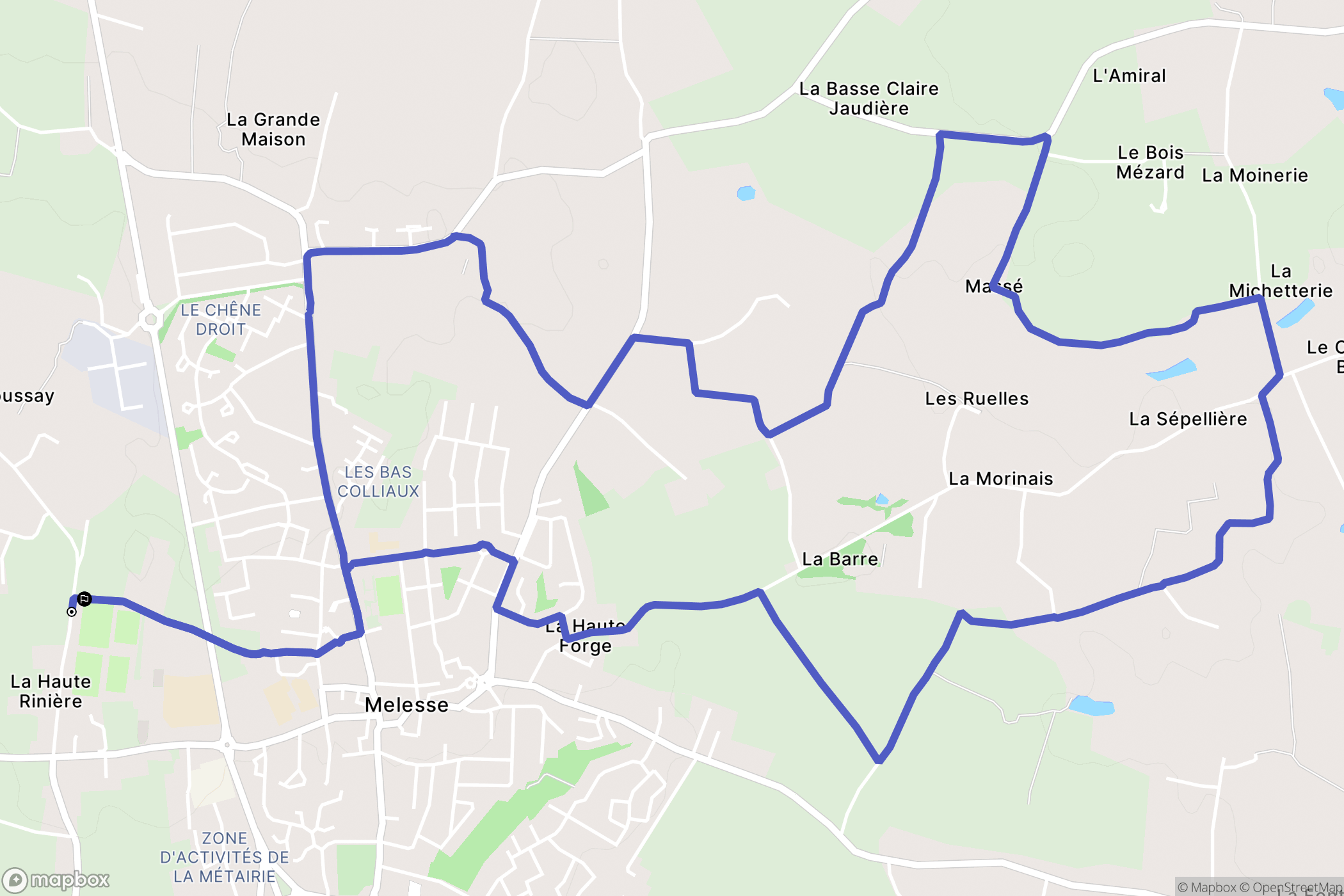 Melesse : carte du parcours de randonnée - France