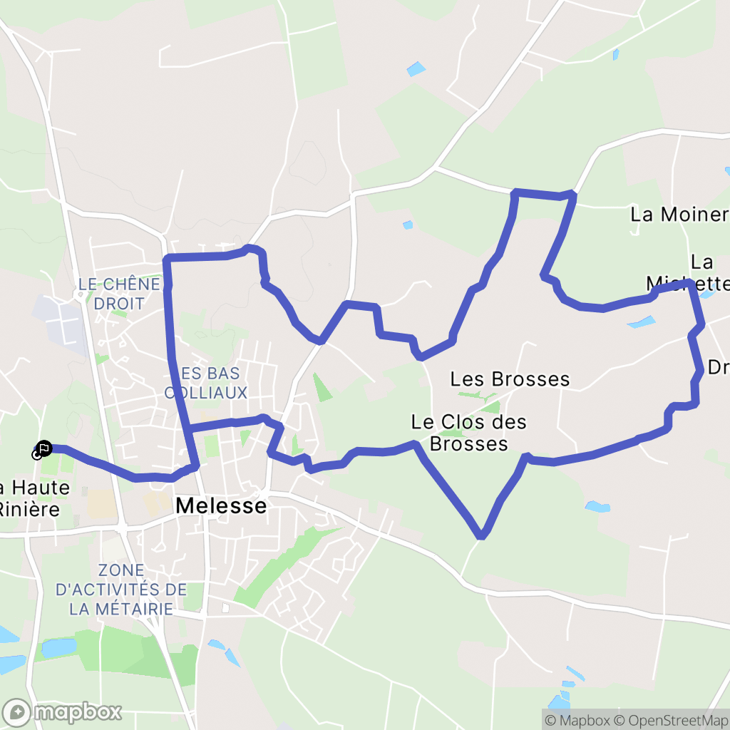 Melesse : carte du parcours de randonnée - France
