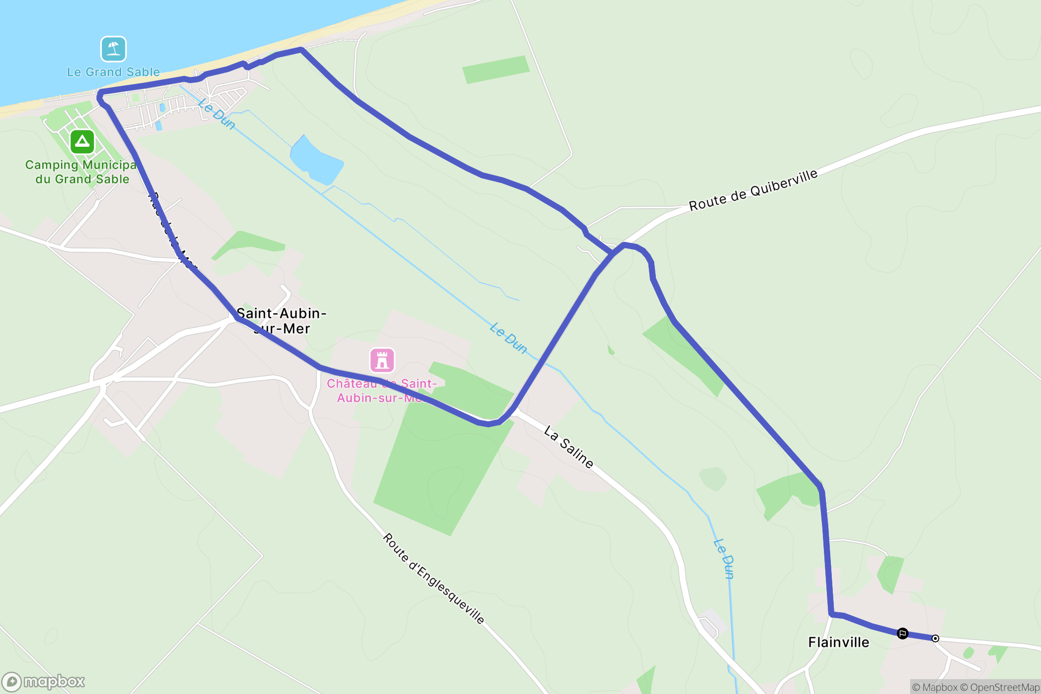 Le Bourg-Dun : carte du parcours de randonnée - France