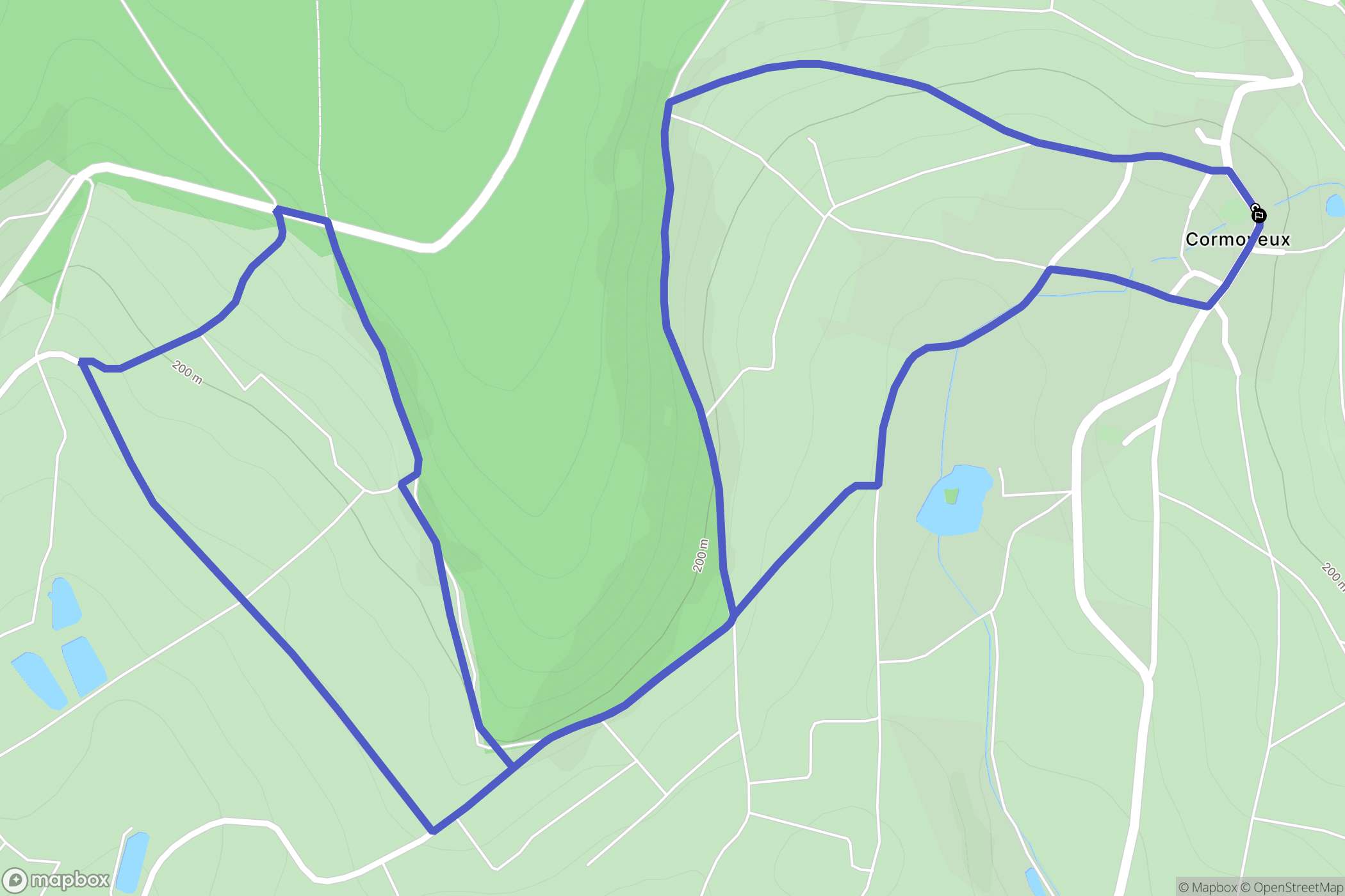 Cormoyeux : carte du parcours de randonnée - France