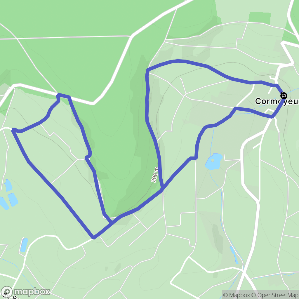 Cormoyeux : carte du parcours de randonnée - France