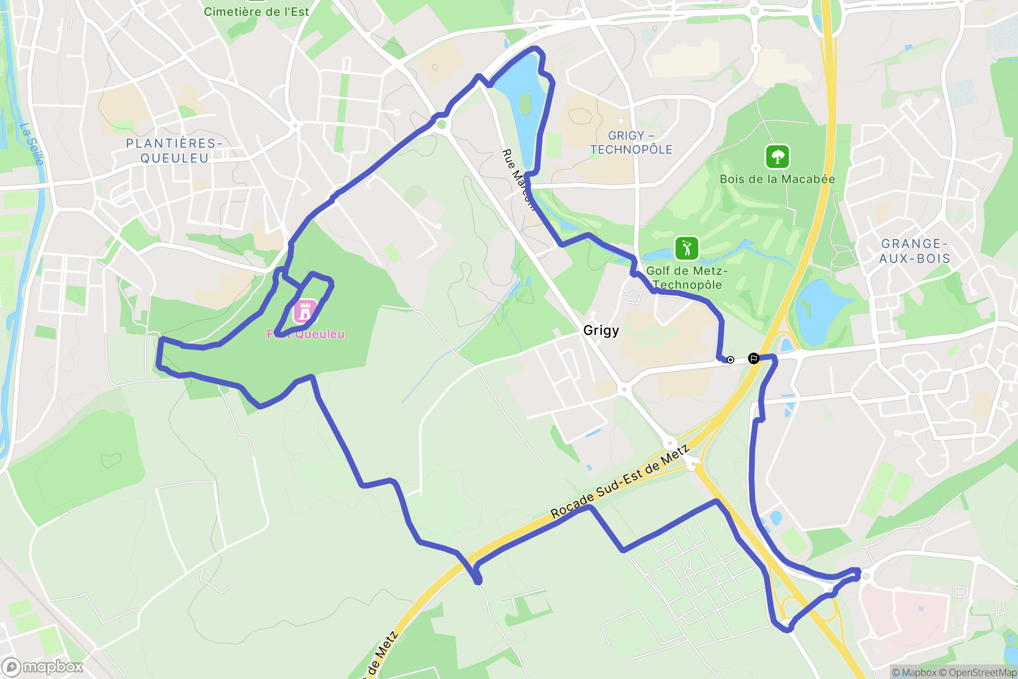 Metz : carte du parcours de randonnée - France