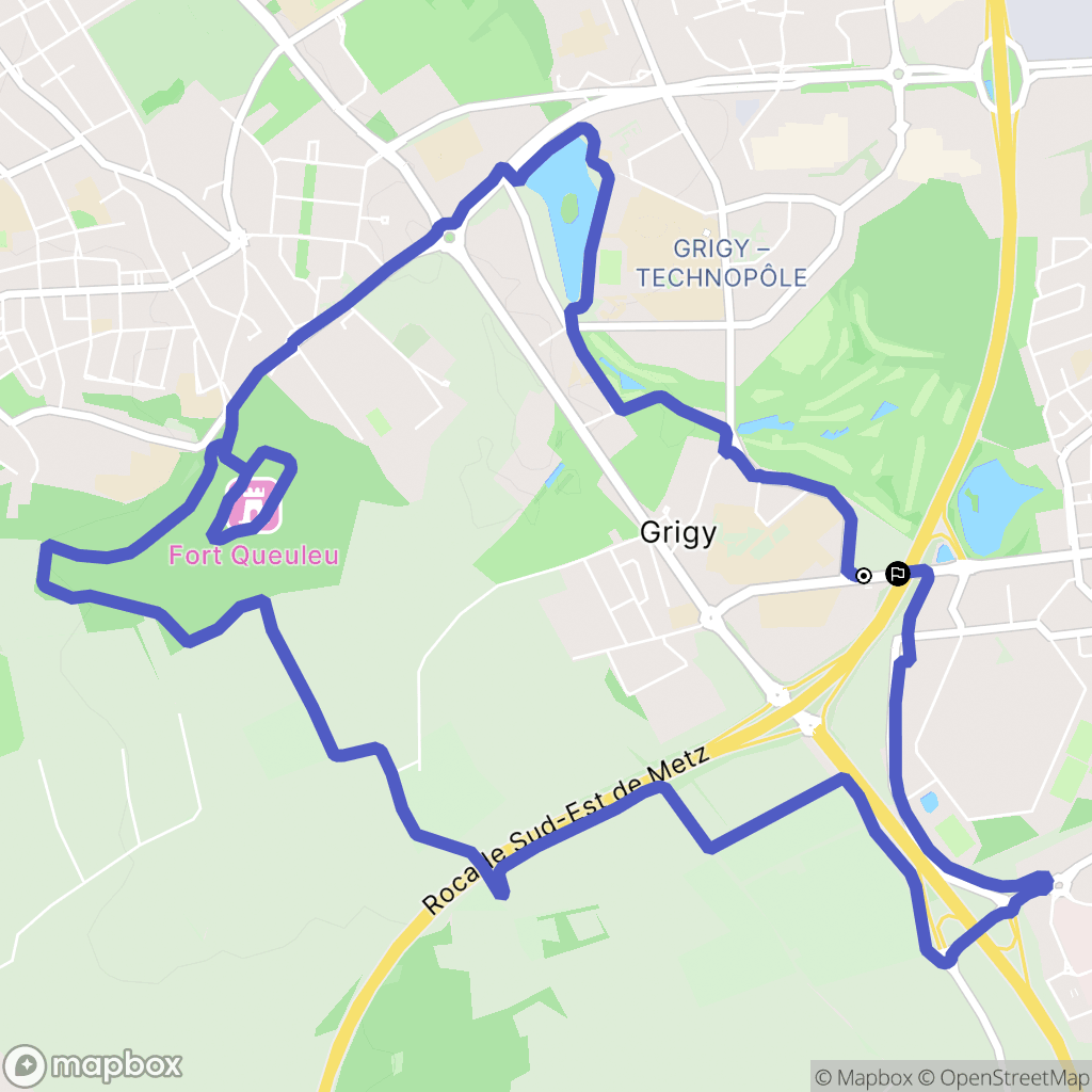 Metz : carte du parcours de randonnée - France