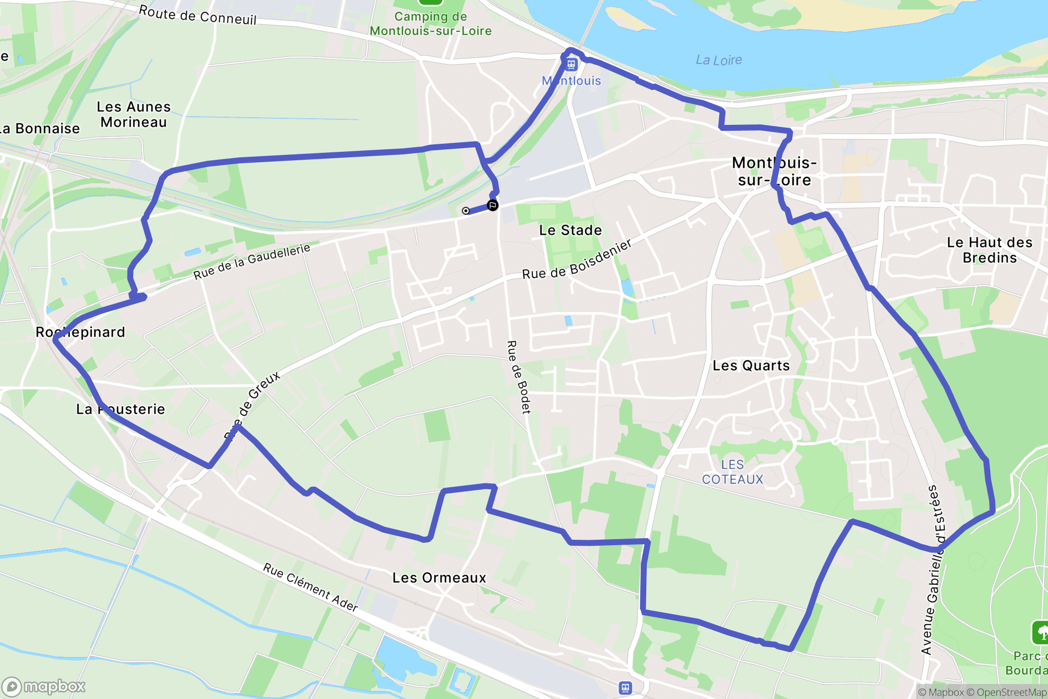 Montlouis-sur-Loire : carte du parcours de randonnée - France