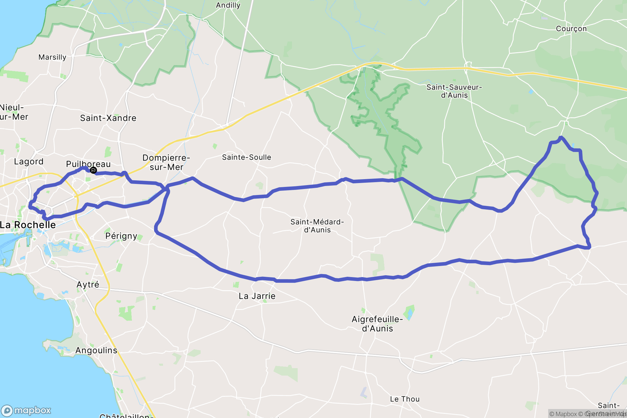 Puilboreau : carte du parcours de randonnée - France